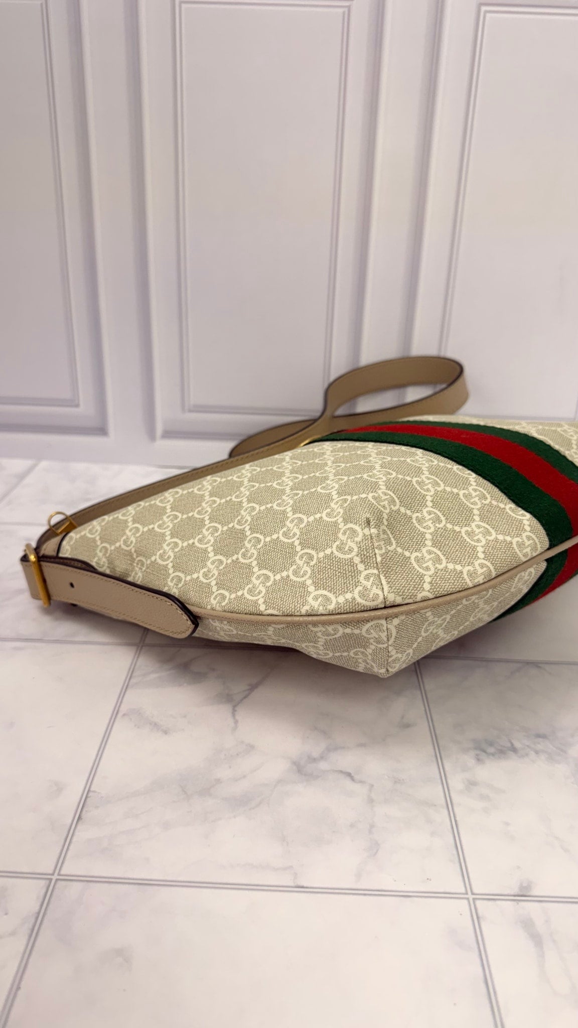 BRAND NEW - Gucci Cream GG Supreme Ophidia GG Small Shoulder Bag