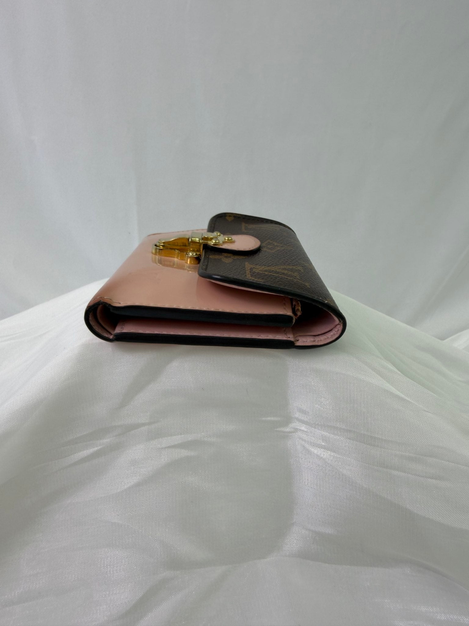 Louis Vuitton Pink And Monogram Cherrywood Compact Wallet