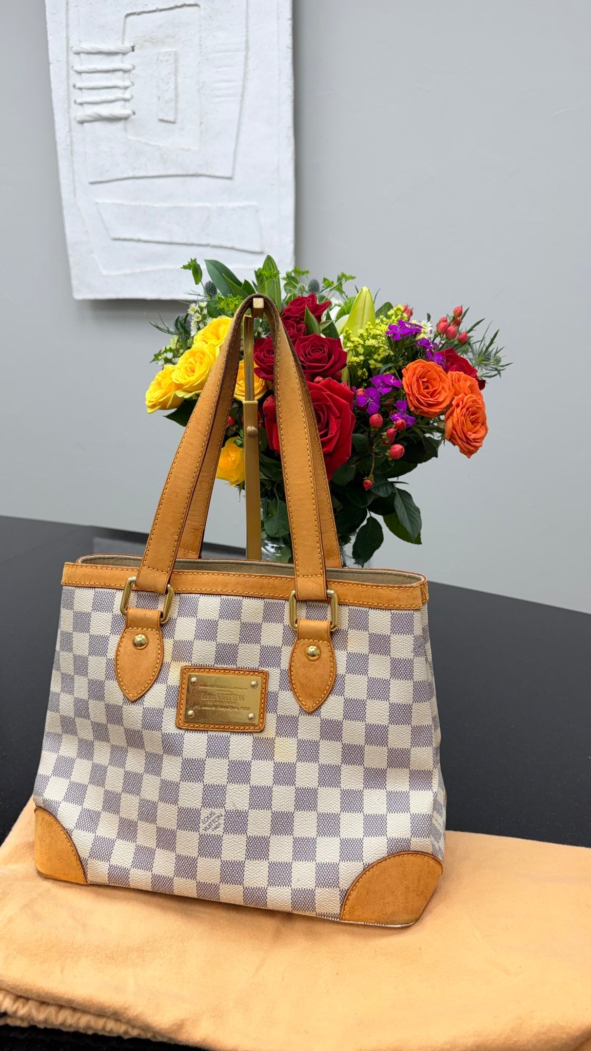 Louis Vuitton Damier Azur Hampstead PM Tote Bag