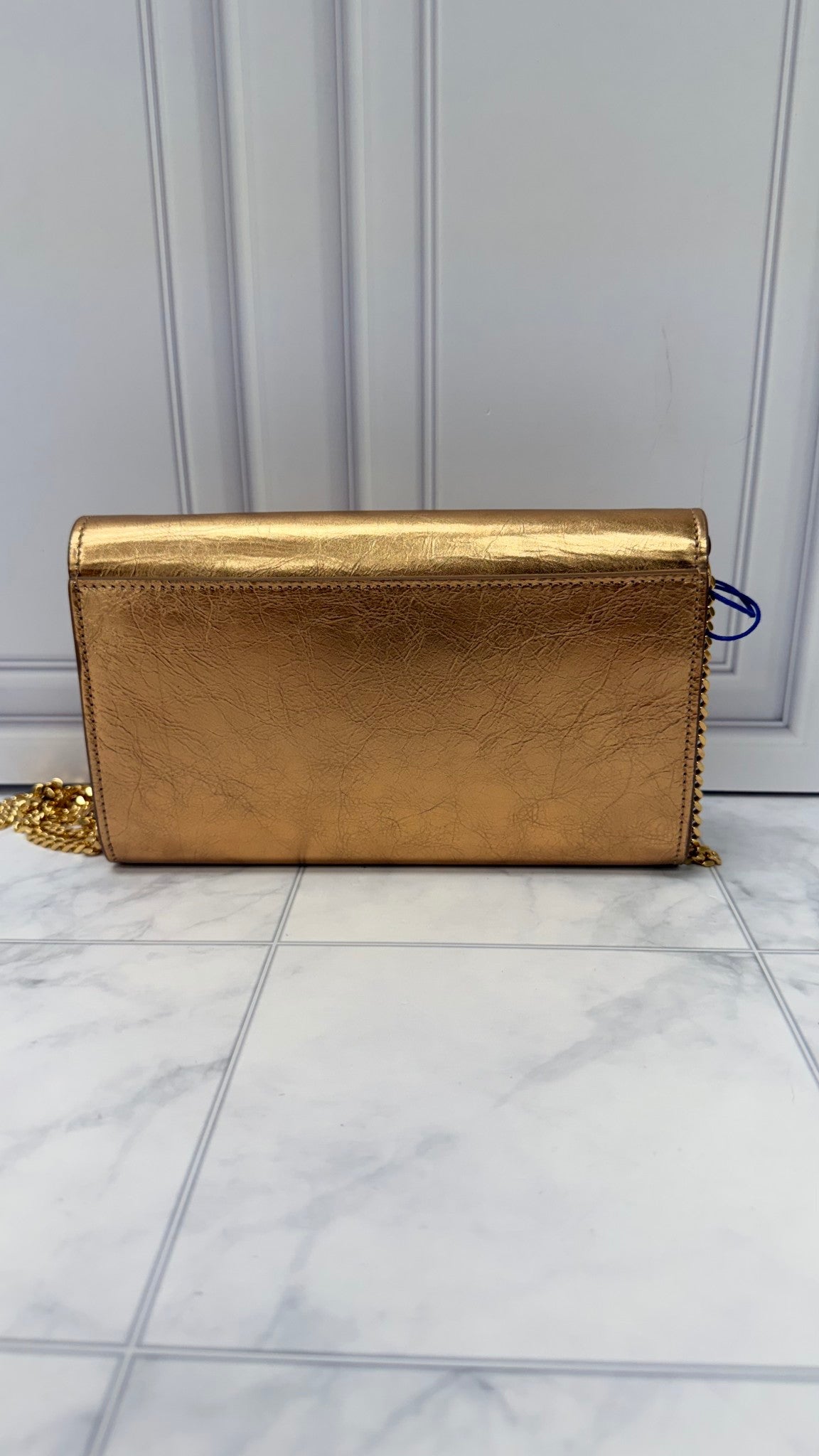 BRAND NEW - Burberry Rose Gold Leather Wallet on A Chain