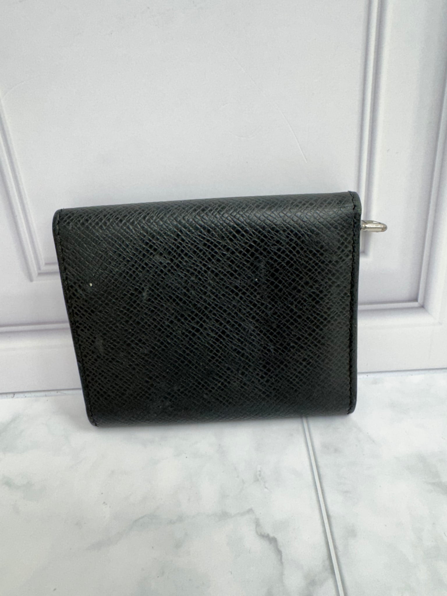 Louis Vuitton Black Taiga Leather Serguei Compact Wallet