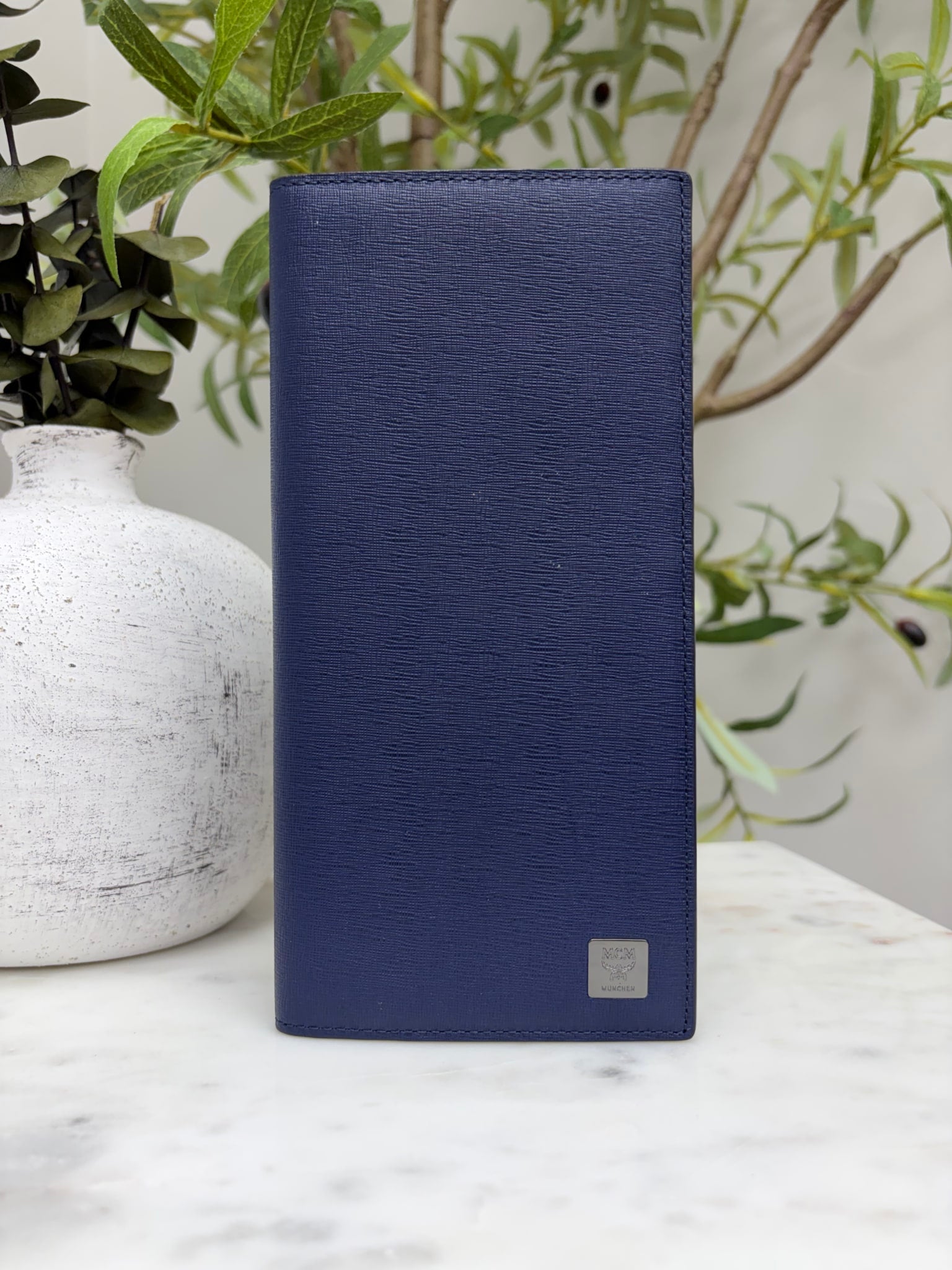 MCM Blue Leather Long wallet