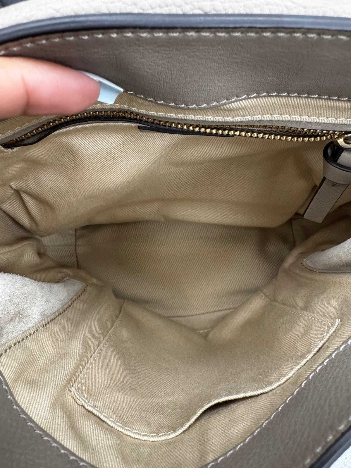 Chloe Taupe Grained Leather Small Faye Backpack