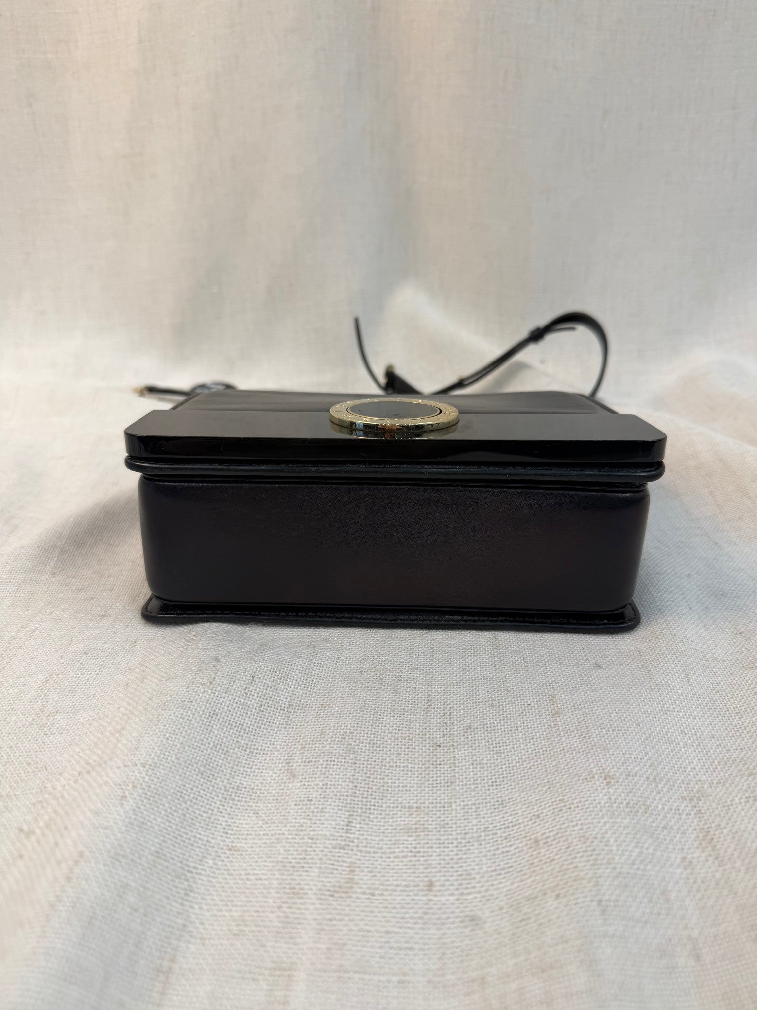 Blvgari Black Leather Small Flap Bag