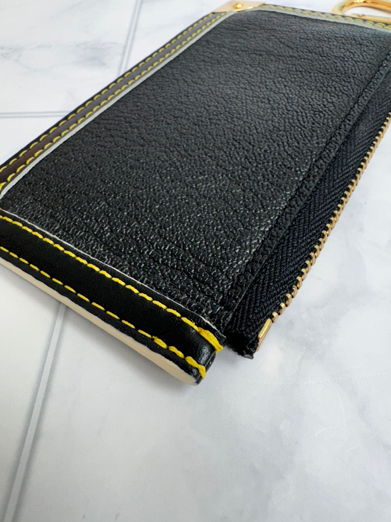 Louis Vuitton Black Suhali Leather Pochette Key Cles