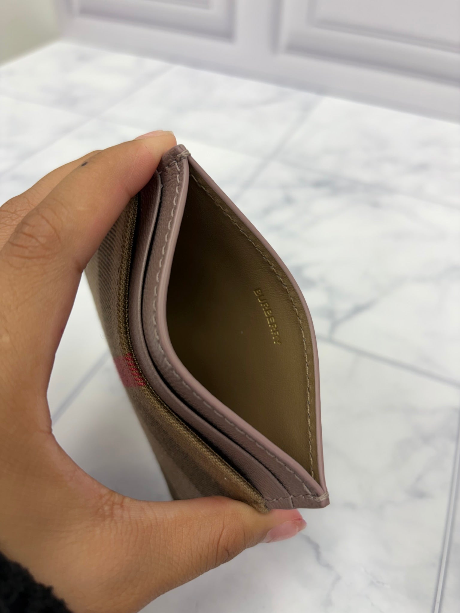 Burberry Novacheck & Leather Card Case