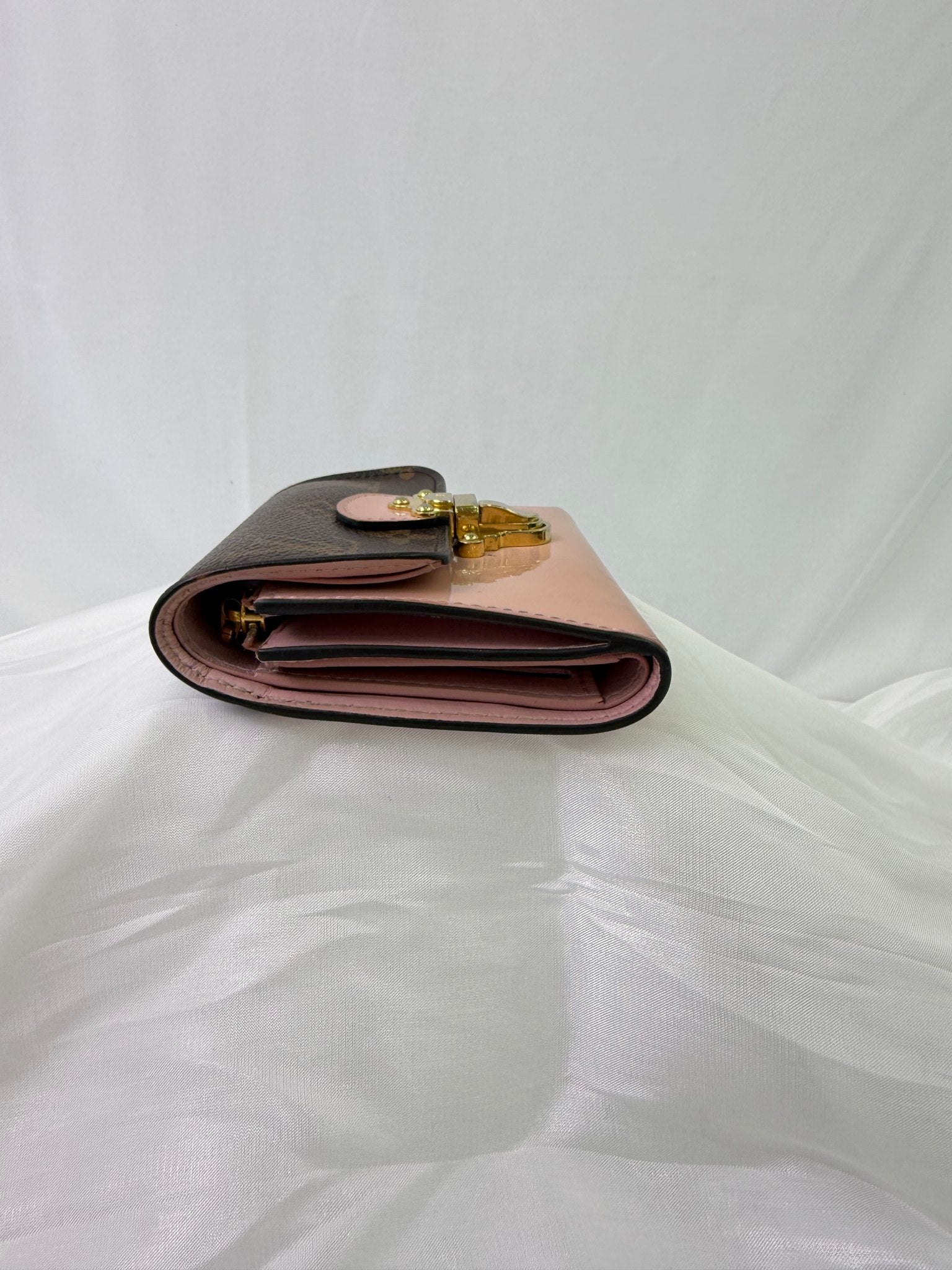 Louis Vuitton Pink And Monogram Cherrywood Compact Wallet