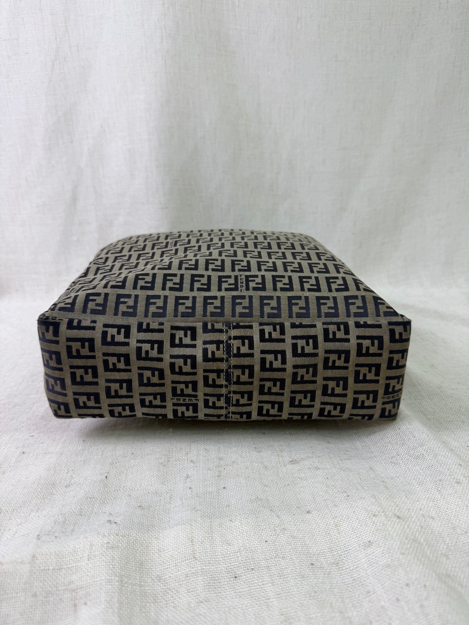 Fendi Navy Canvas Zucchino Tote Bag