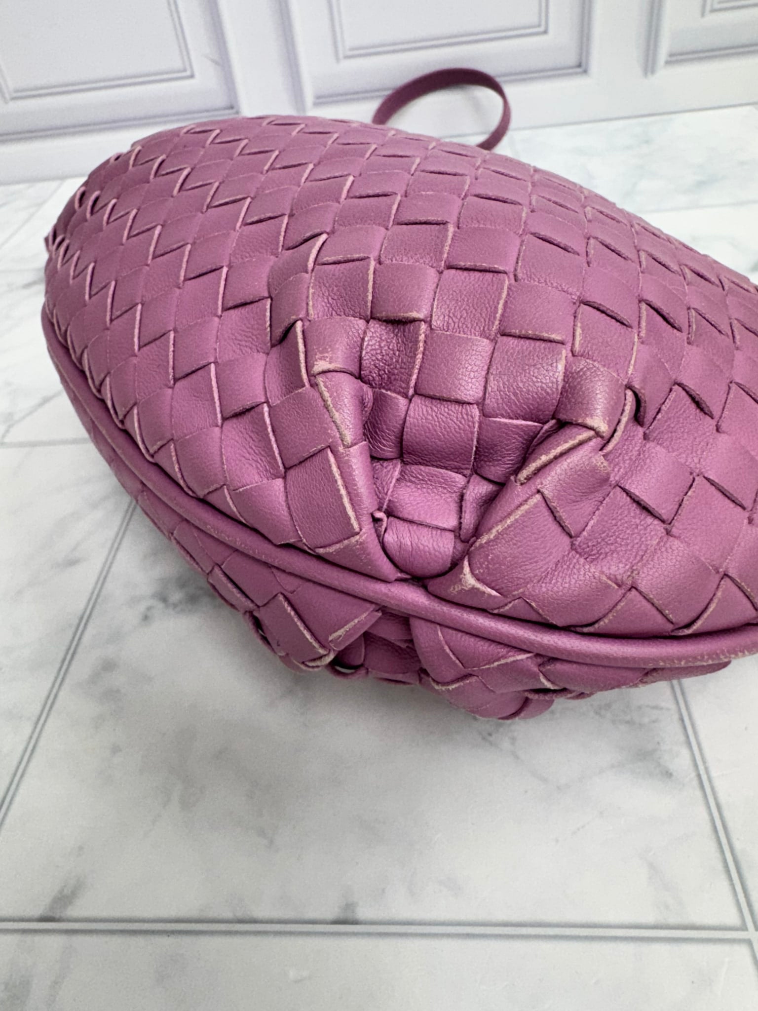 Bottega Veneta Purple Intrecciato Leather Crossbody Bag