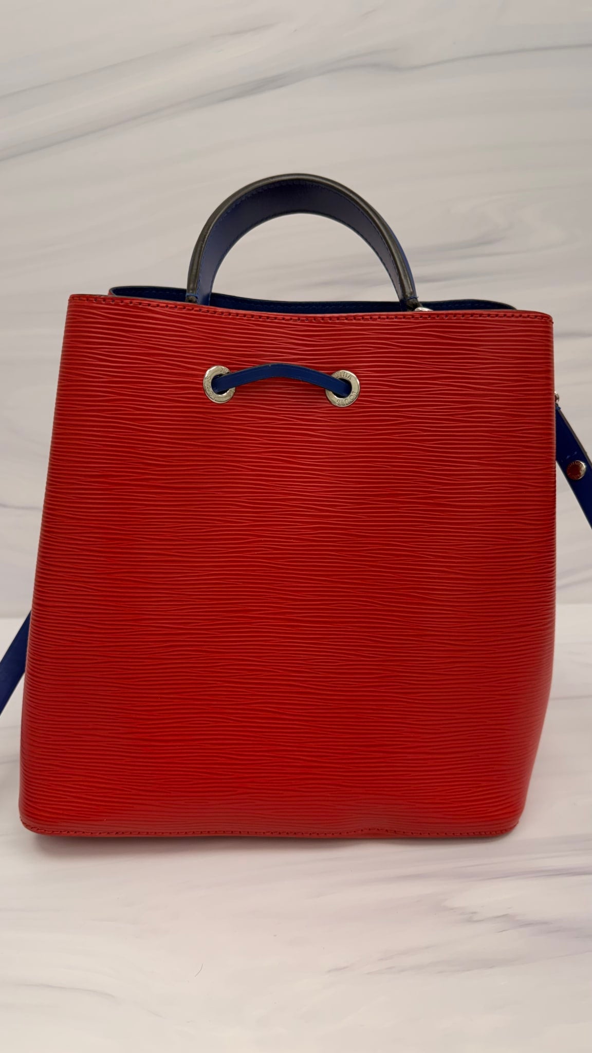 LIKE NEW - Louis Vuitton Red & Blue Epi Leather NeoNoe MM