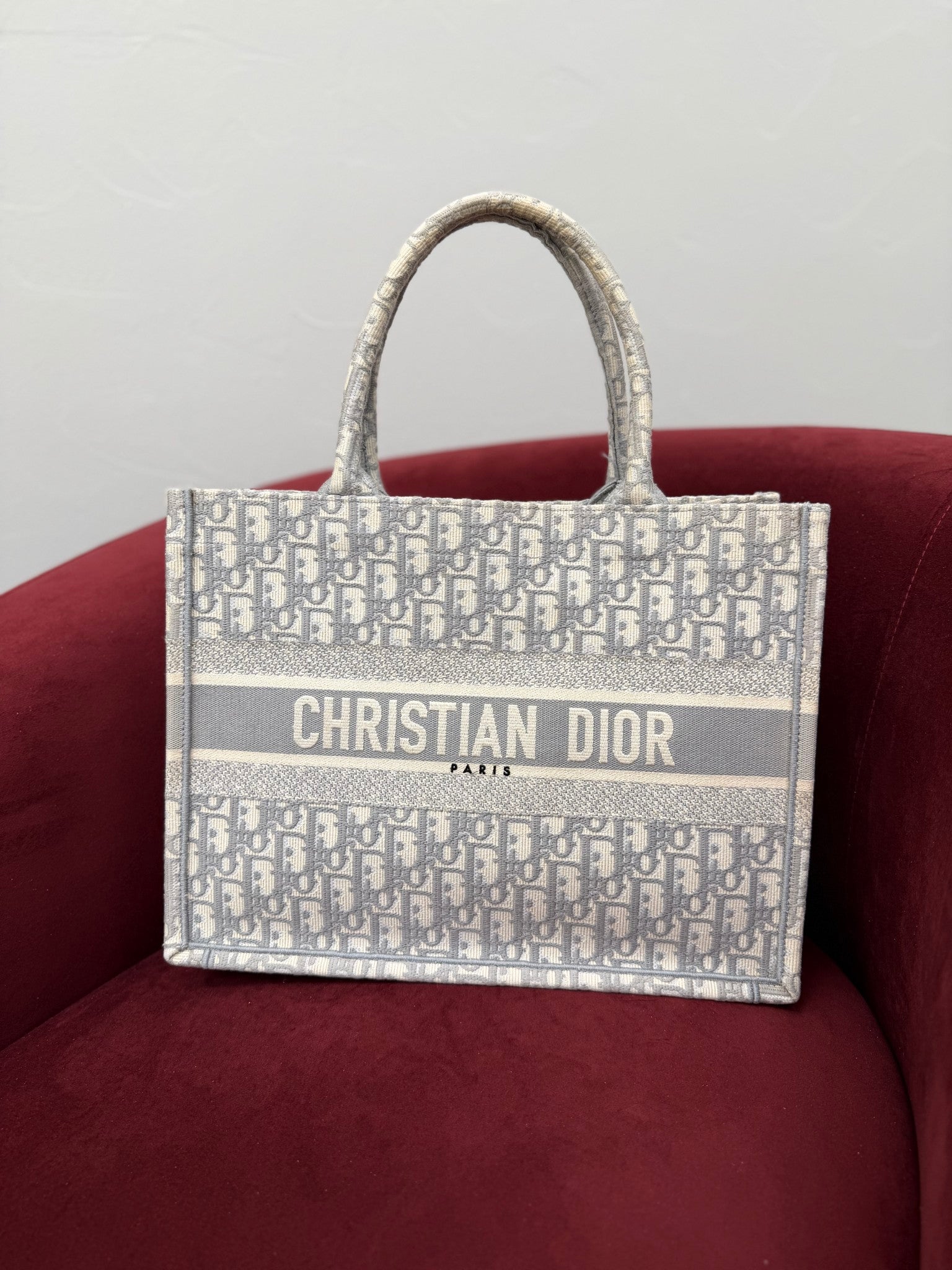 Christian Dior Grey Oblique Medium Book Tote