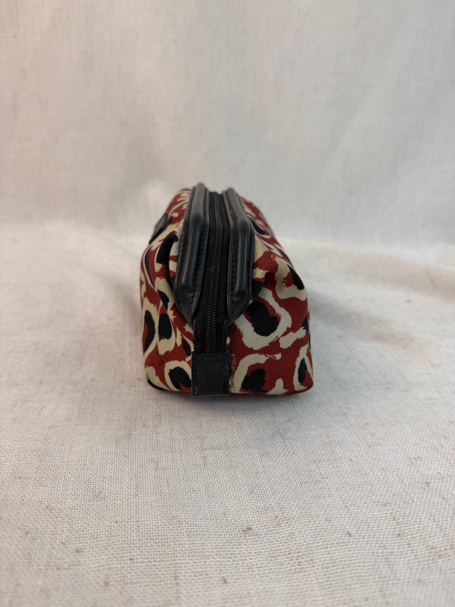 Gucci Red Canvas Leopard Cosmetic Bag