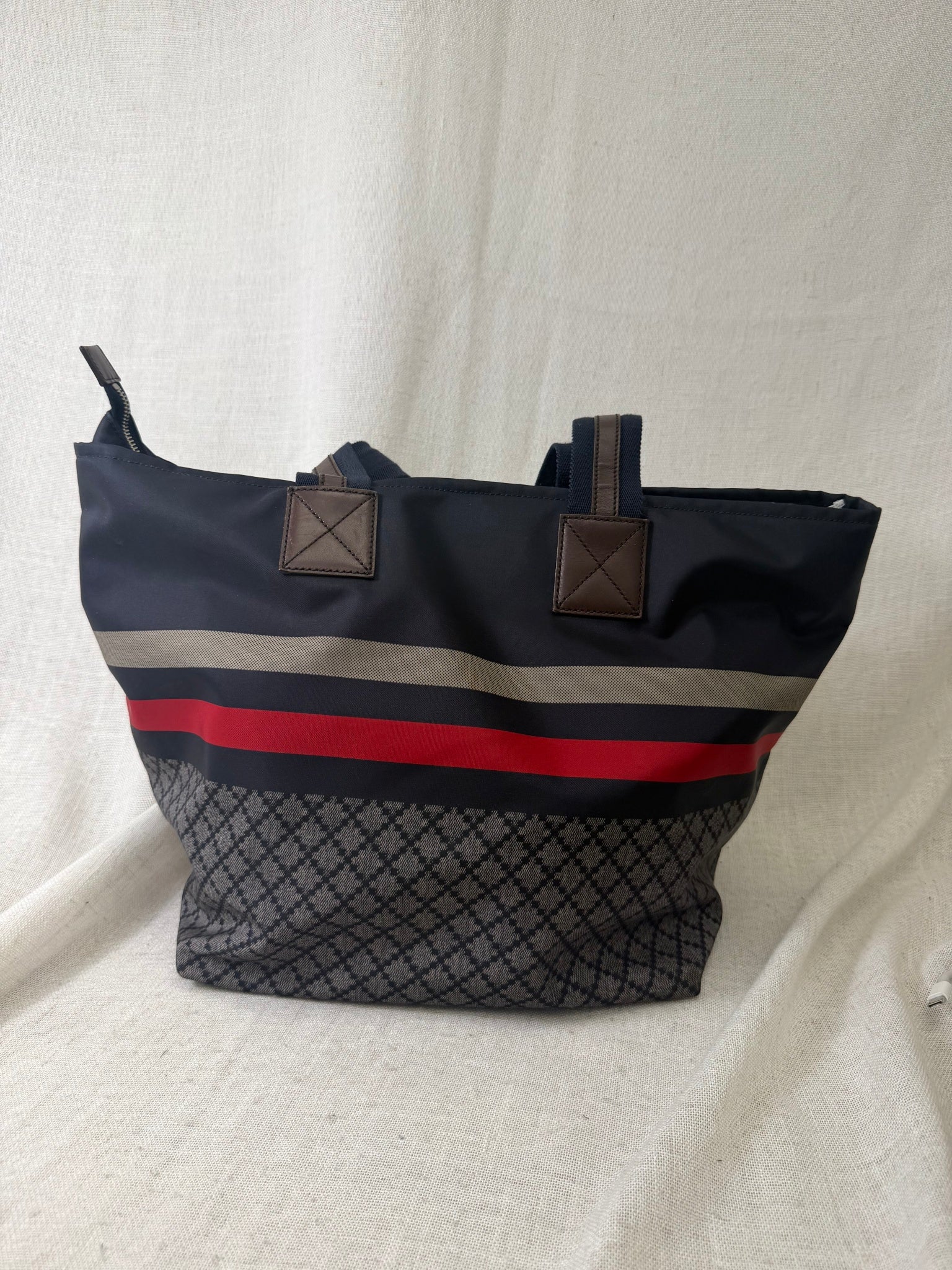 Gucci Navy Nylon Tote Bag