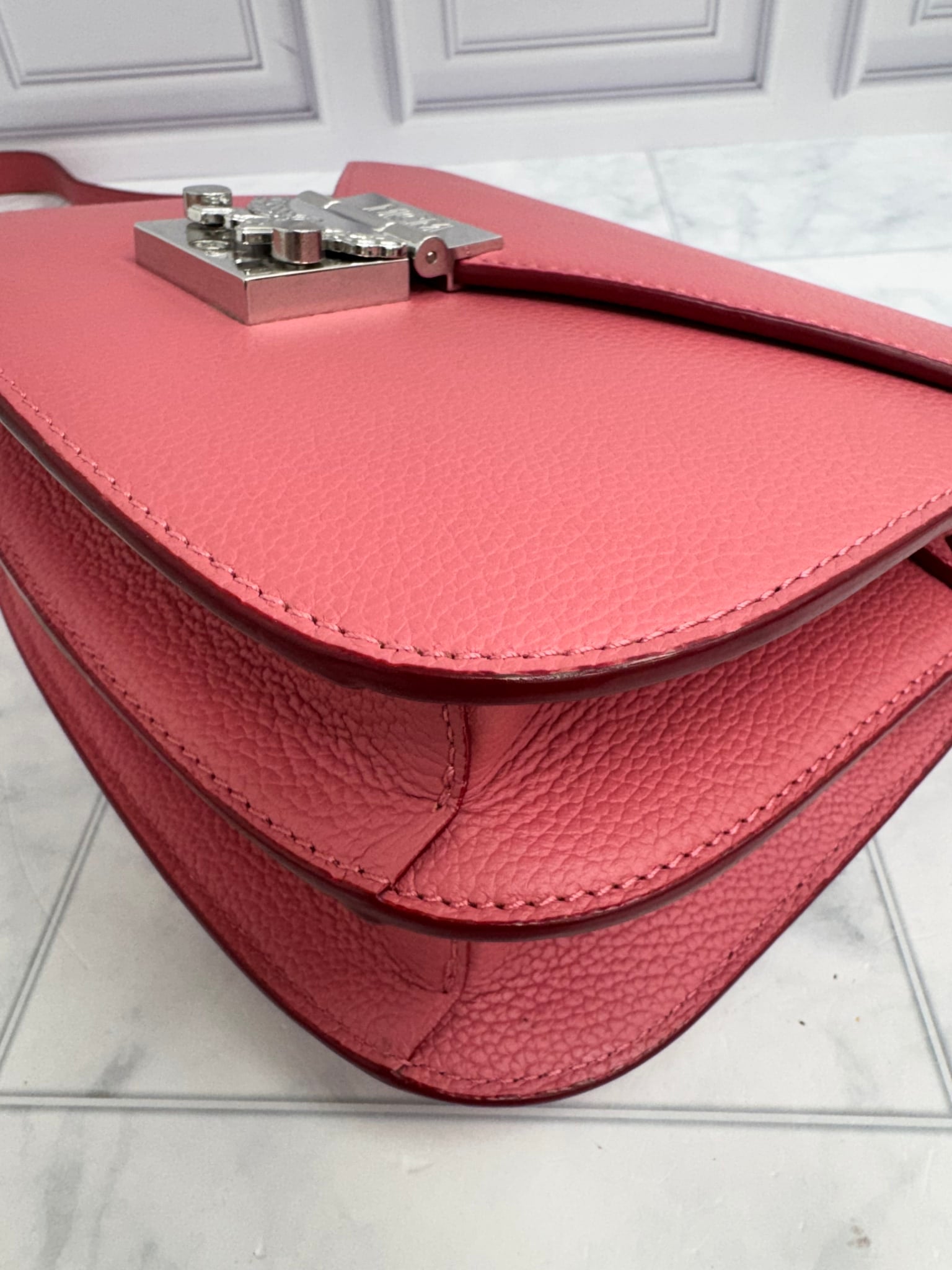 MCM Pink Leather Patricia Crossbody Bag