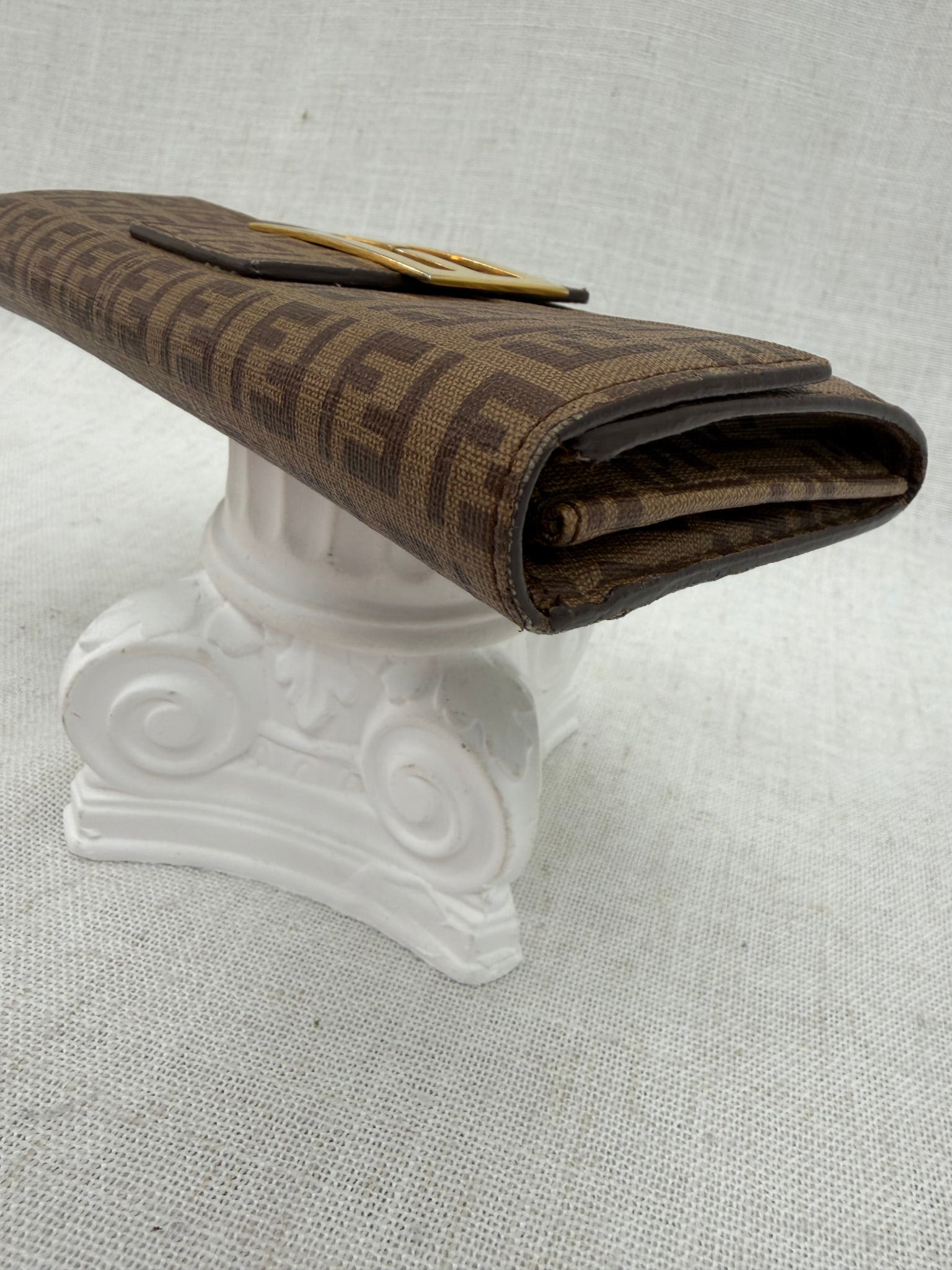 Fendi Brown Zucca Coated Canvas Long Wallet