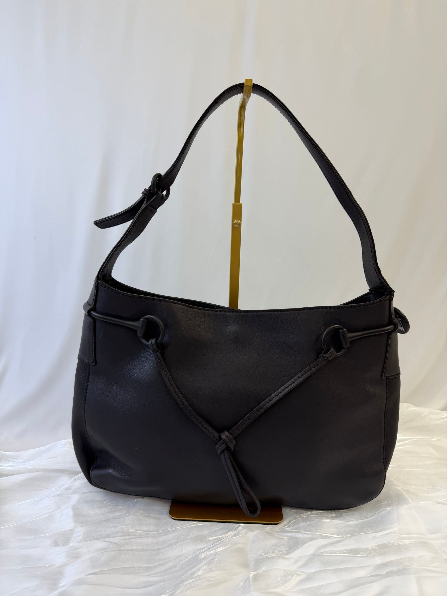 Gucci Black Leather Horsebit Shoulder Bag