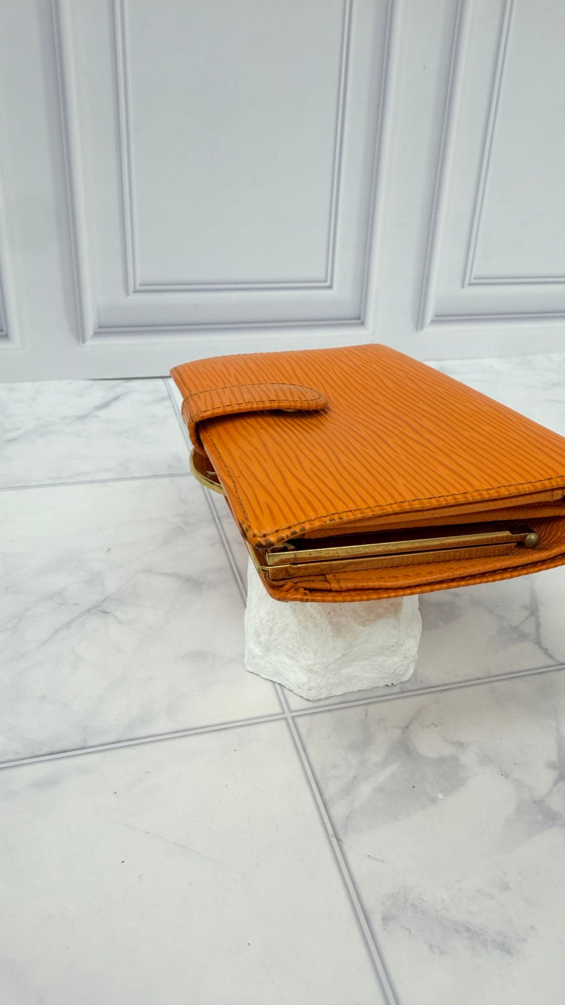 Louis Vuitton Orange Epi Leather Compact Wallet