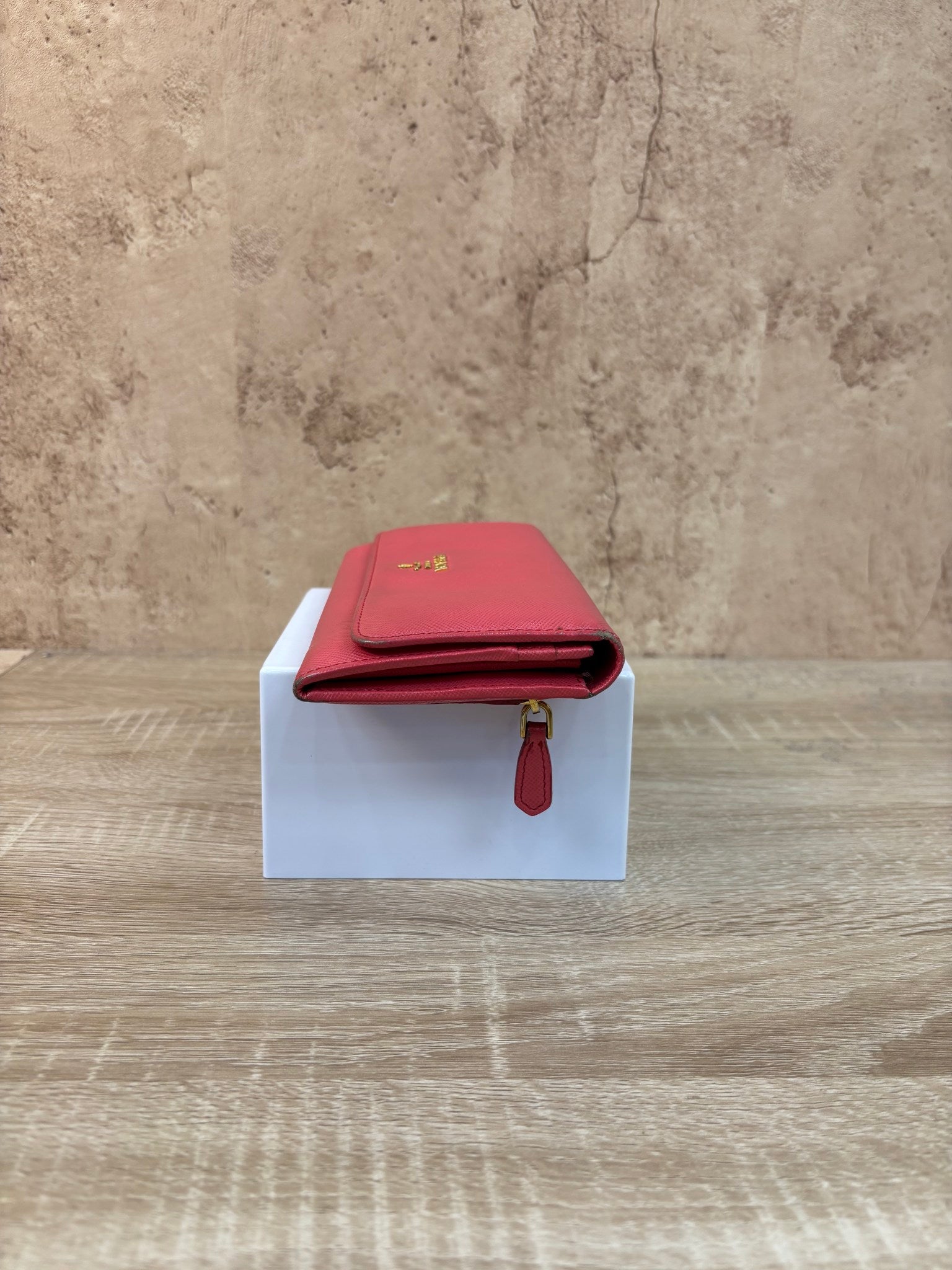 Prada Pink Leather Long Snap Wallet