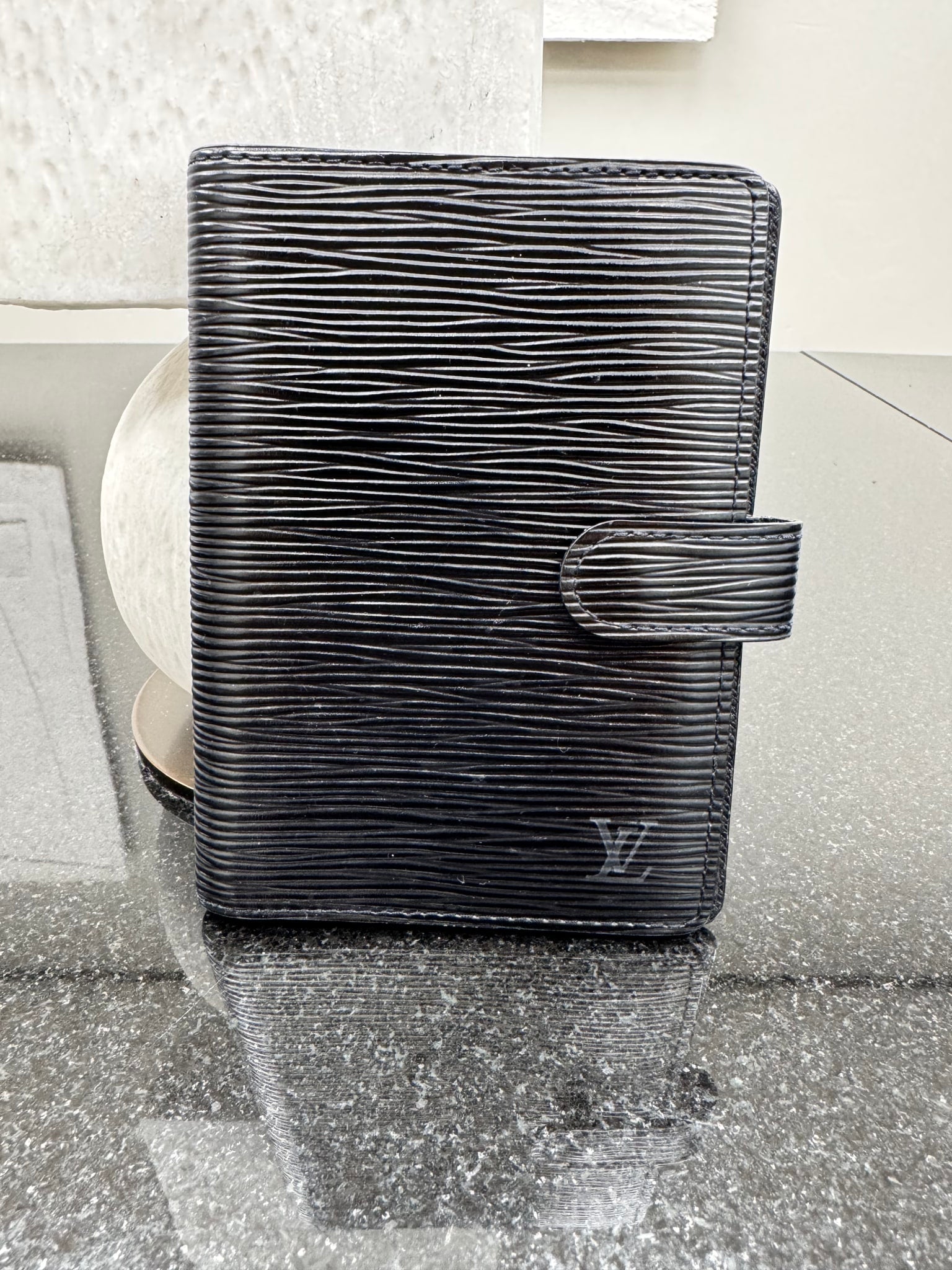Louis Vuitton Black Epi Leather Agenda PM