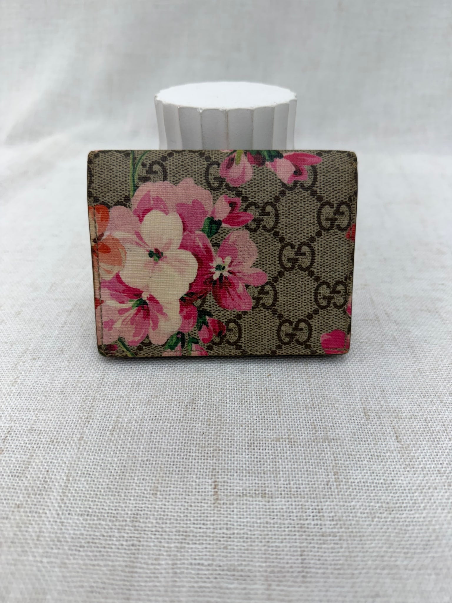 Gucci Pink Blooms Coated Canvas Compact Wallet