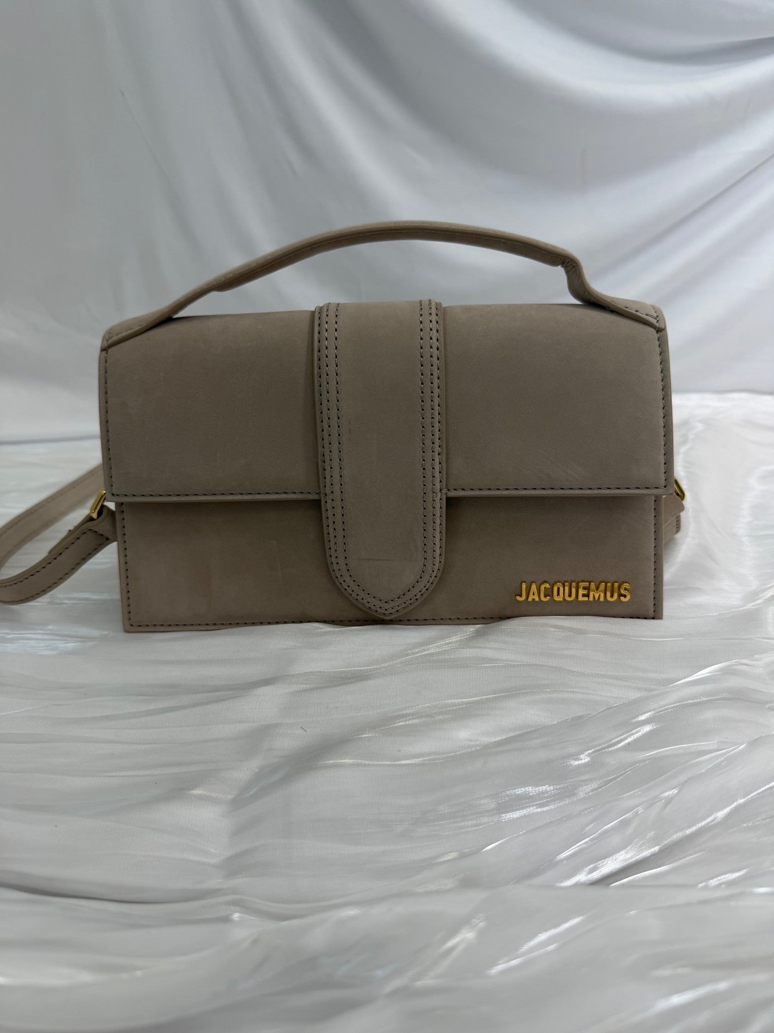 Jacquemus Beige Suede Large Bambino 2way Bag