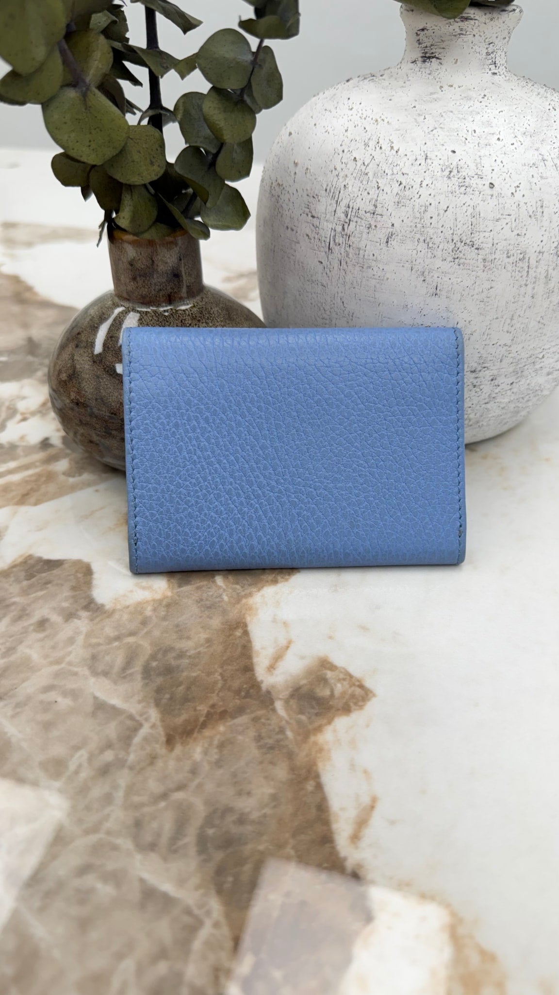 Gucci Blue Leather Marmont Card Case