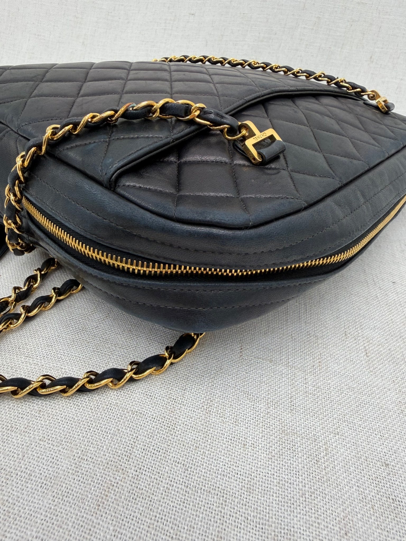 Chanel Black Quilted Lambskin Dome Chain Shoulder Bag