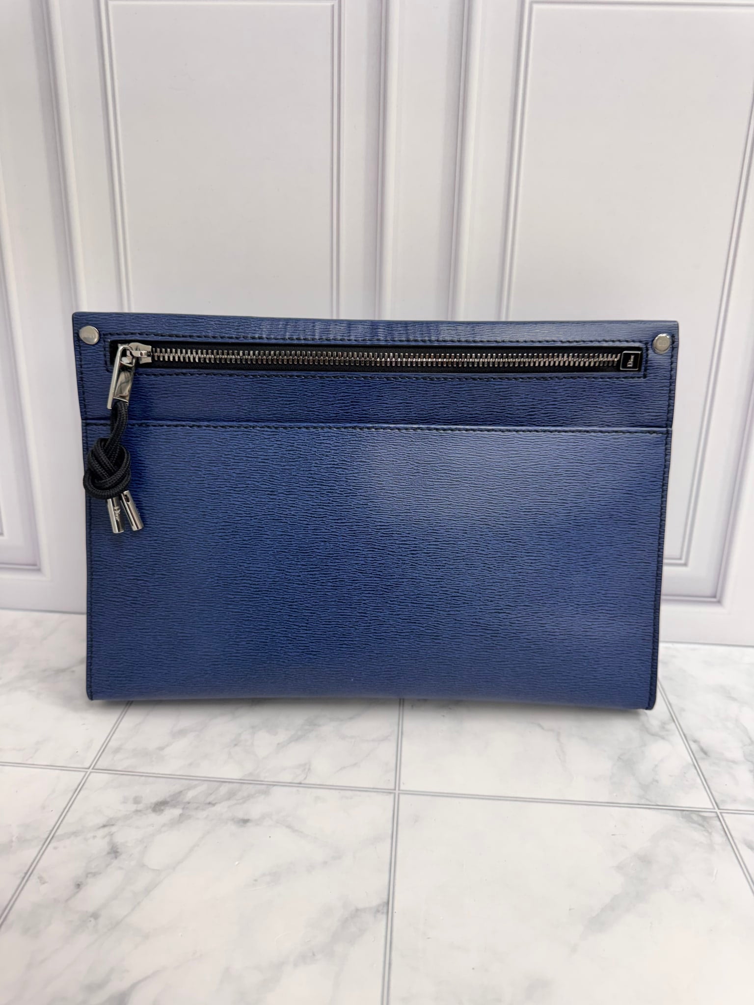 Christian Dior Blue Epi Bee Clutch