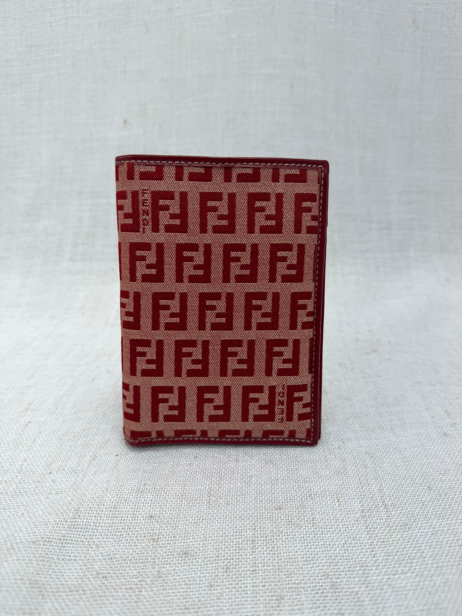 Fendi Red Zucca Canvas Compact Bifold