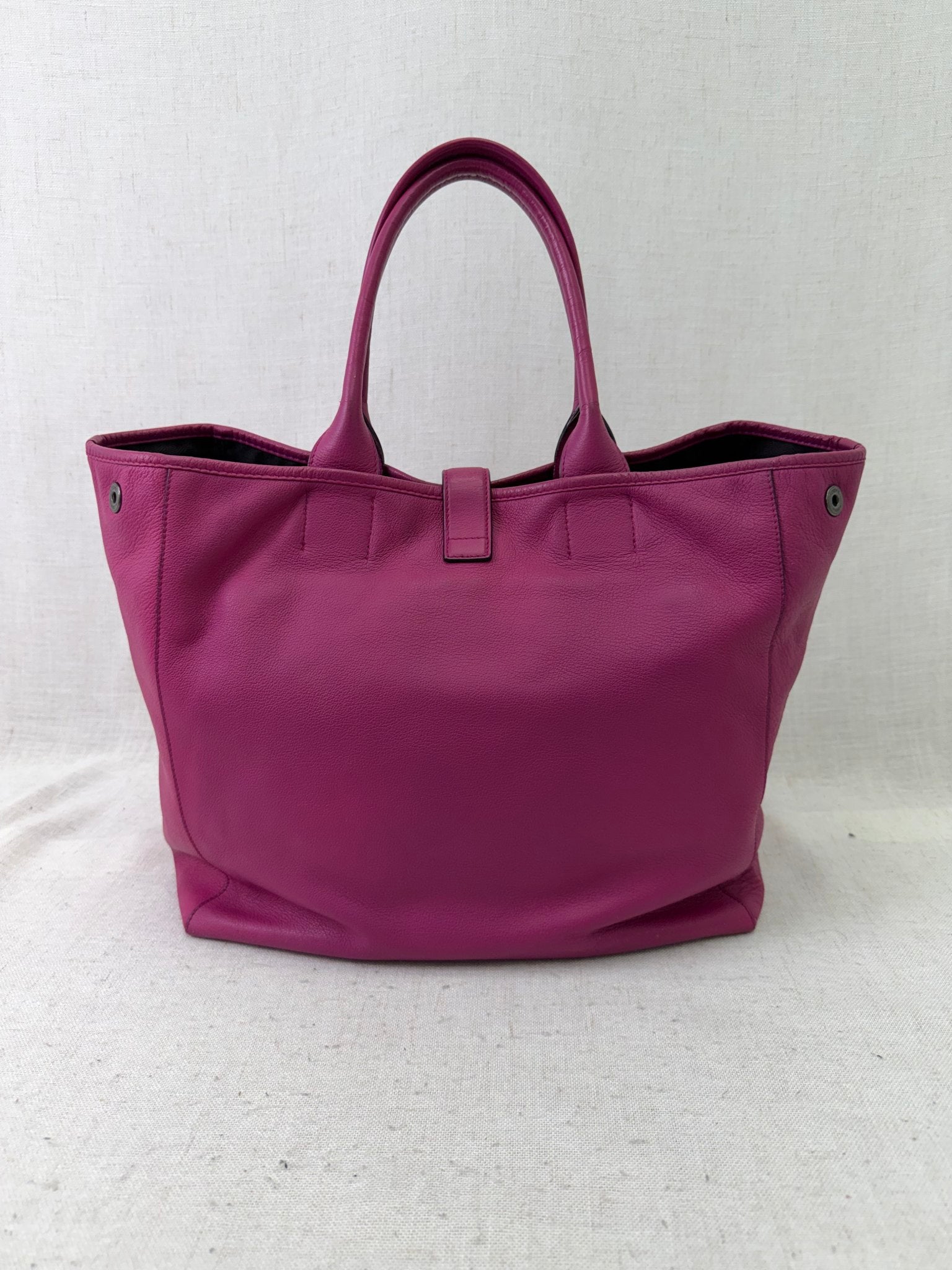 Loewe Magenta Leather Barocco Anagram Tote Bag