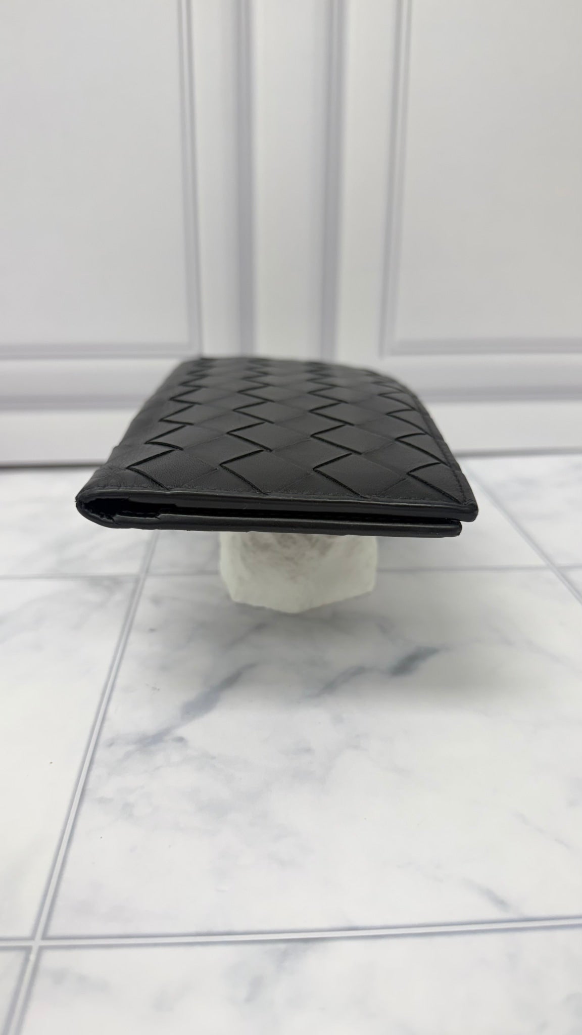Bottega Veneta Black Intrecciato Leather Wallet