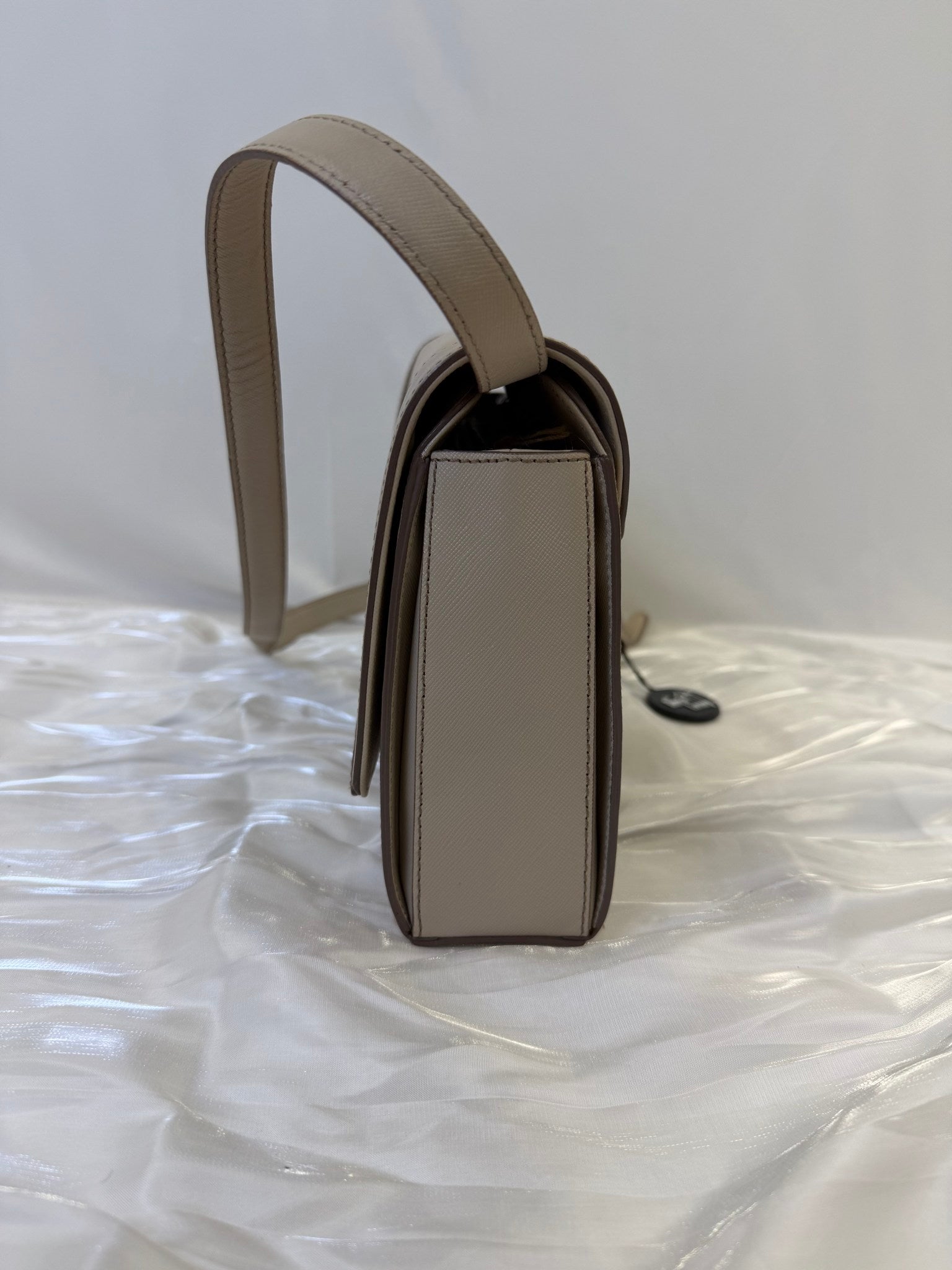 MCM Beige Saffiano Leather Crossbody Bag