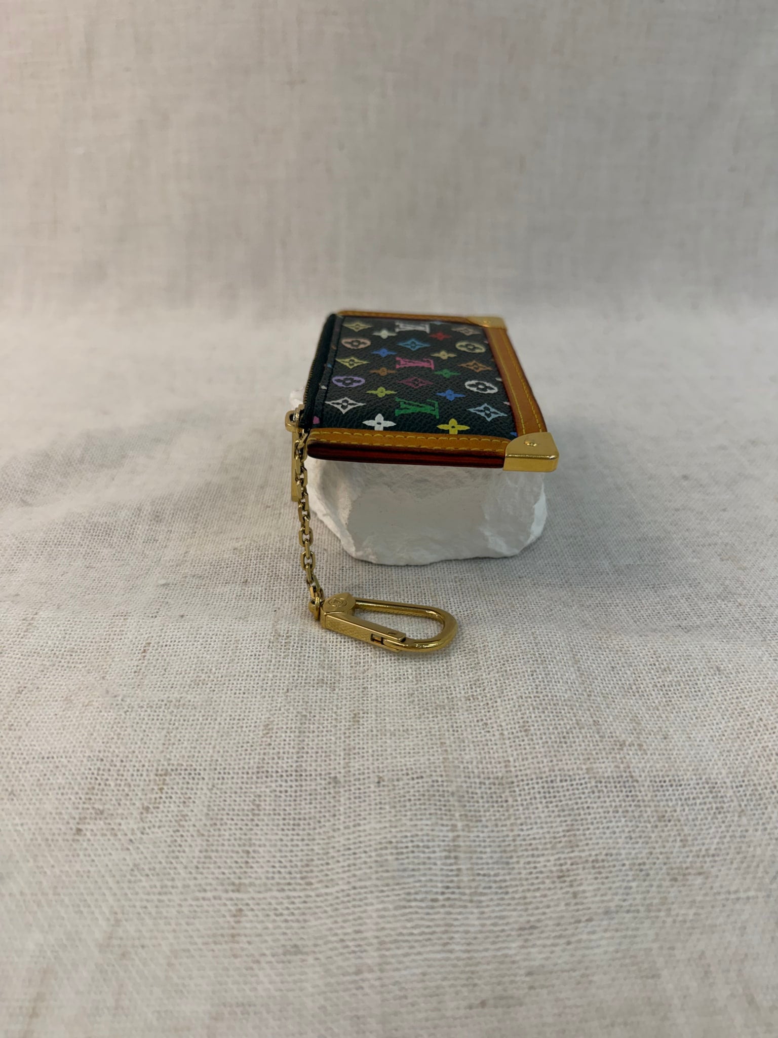 Louis Vuitton Black Multicolor Pochette Cles Coin Pouch