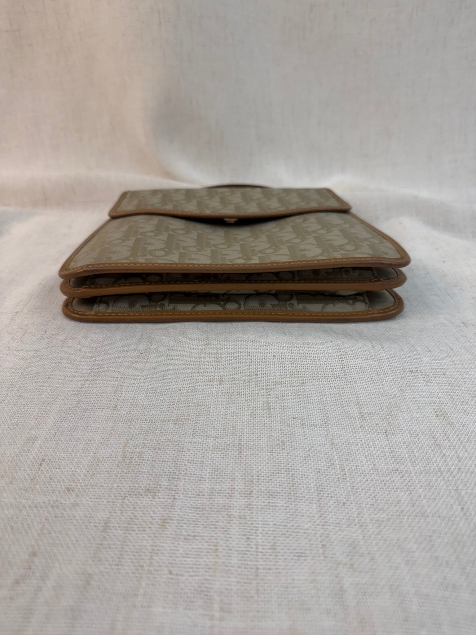 Christian Dior Brown Canvas Vintage Trotter Top Handle