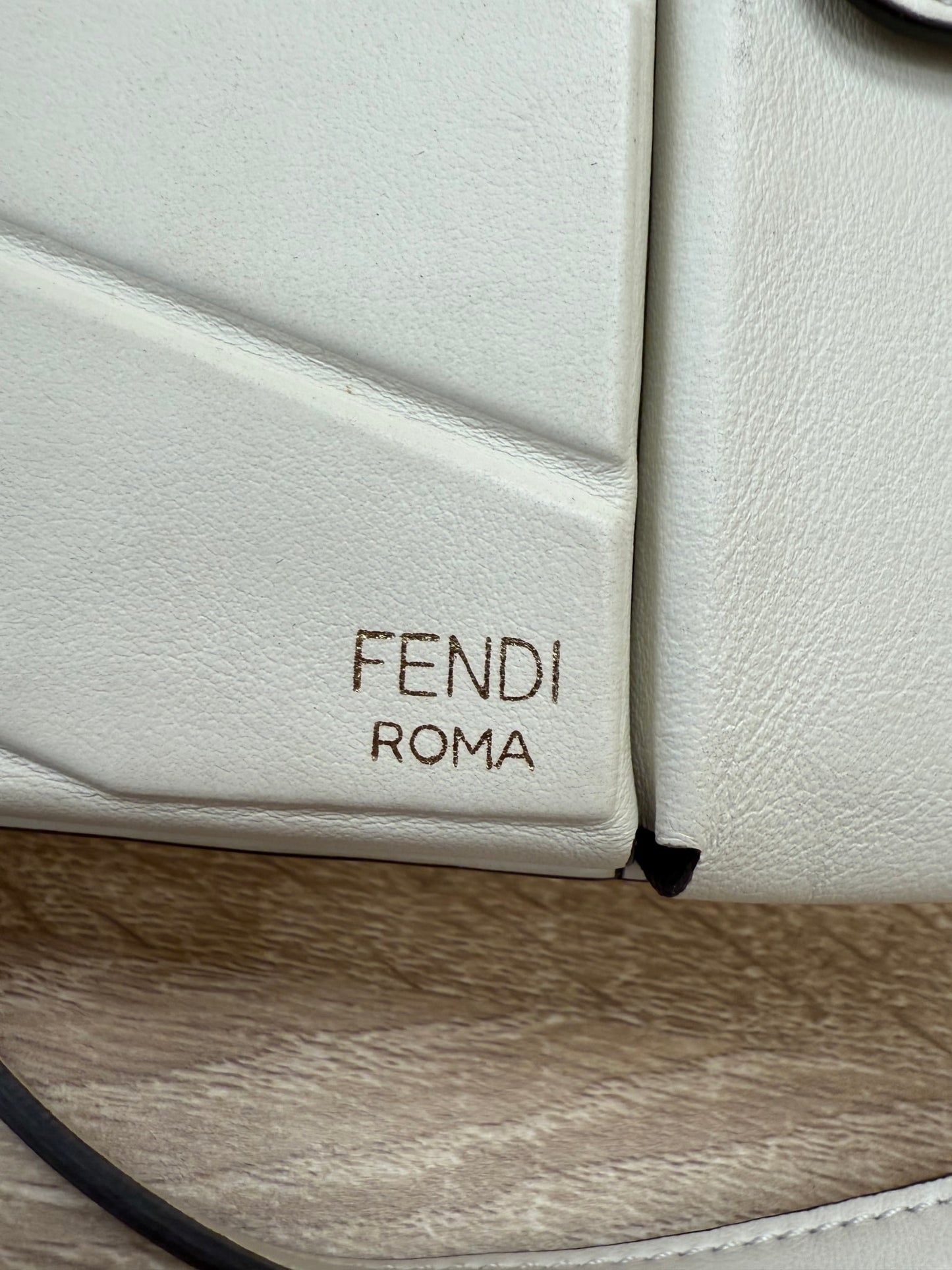 Fendi Ivory Leather Bustine Century Crossbody