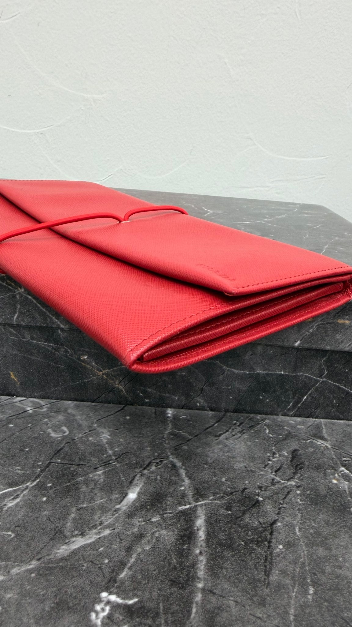 Saint Laurent YSL Red Leather Flap Pouch