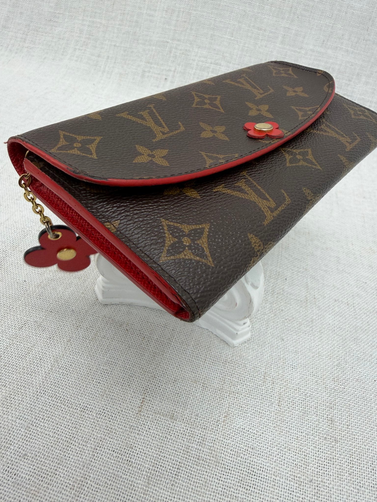 Louis Vuitton Monogram & Red Flower Emilie Wallet