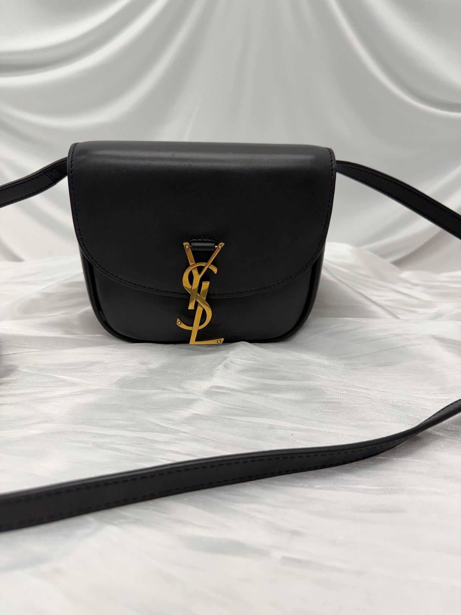 Saint Laurent YSL Black Leather Kaia Crossbody