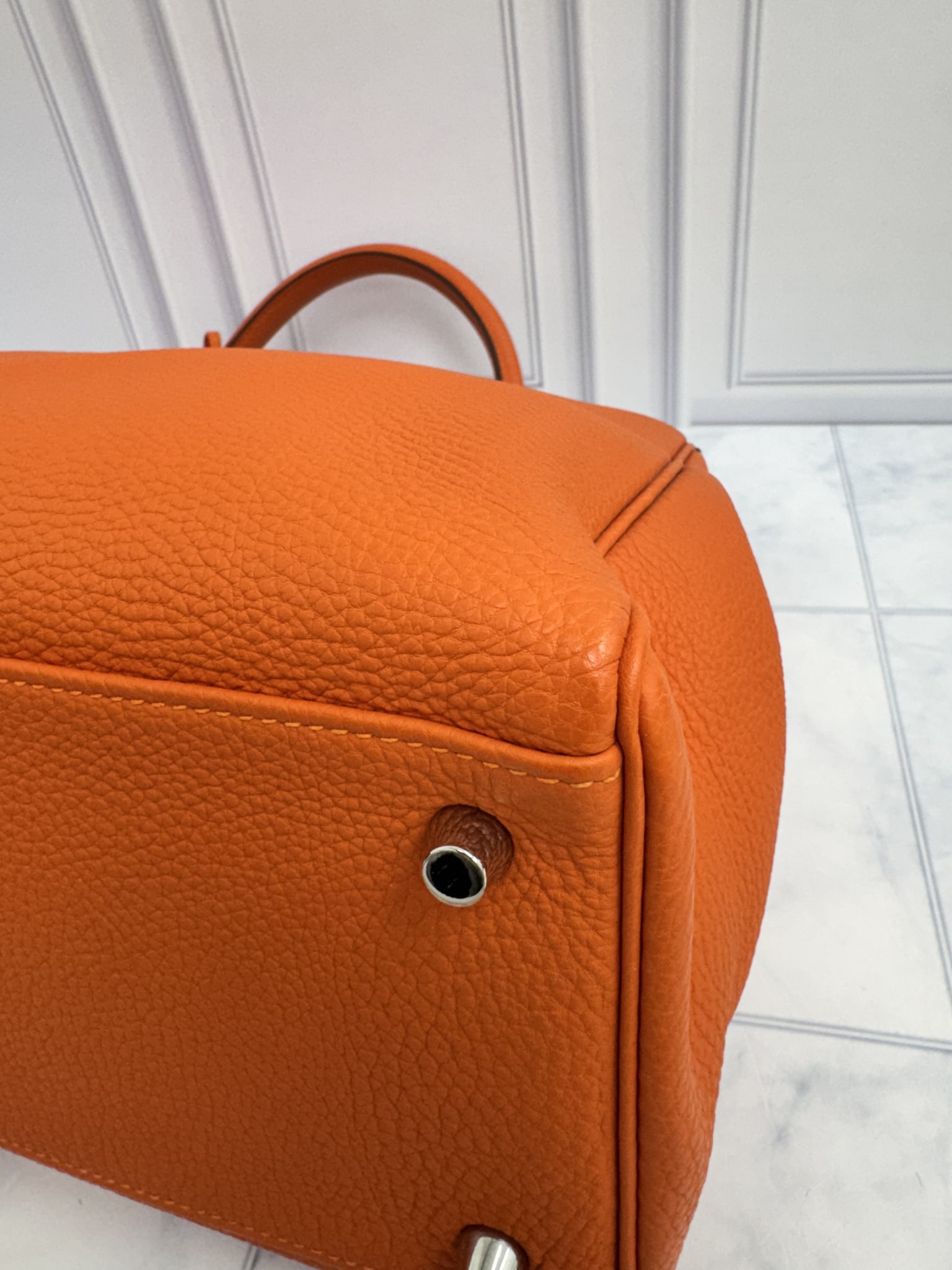 Hermes Orange Togo Leather Kelly Retourne 35