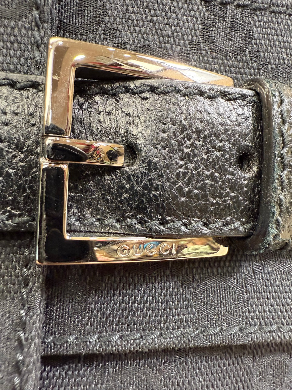 Gucci GG Black Canvas Messenger Bag