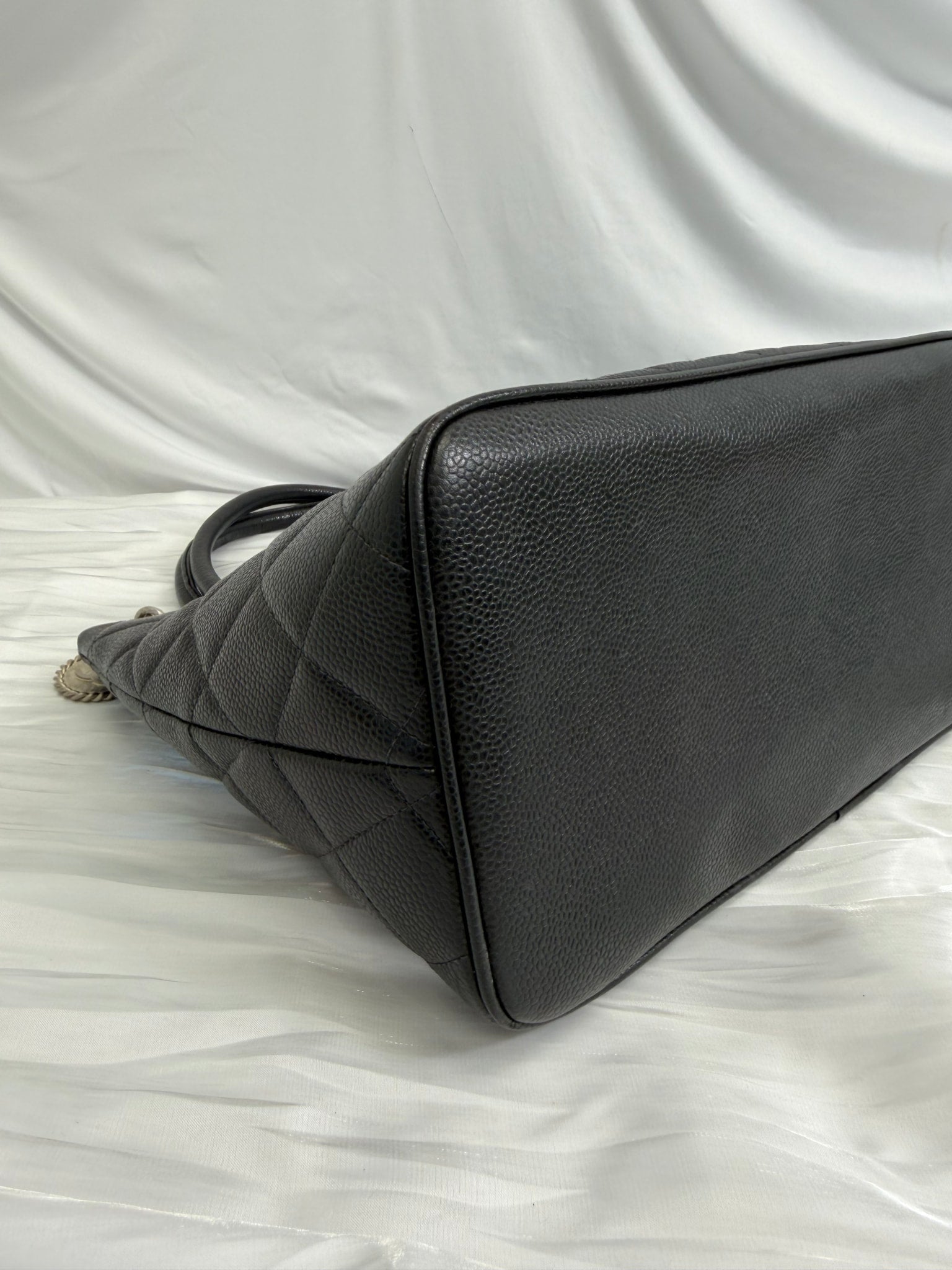 Chanel Black Quilted Caviar Medallion Tote Bag