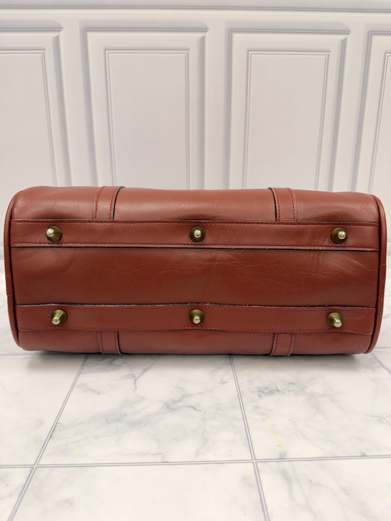 Cartier Burgundy Leather Must Line Boston Bag