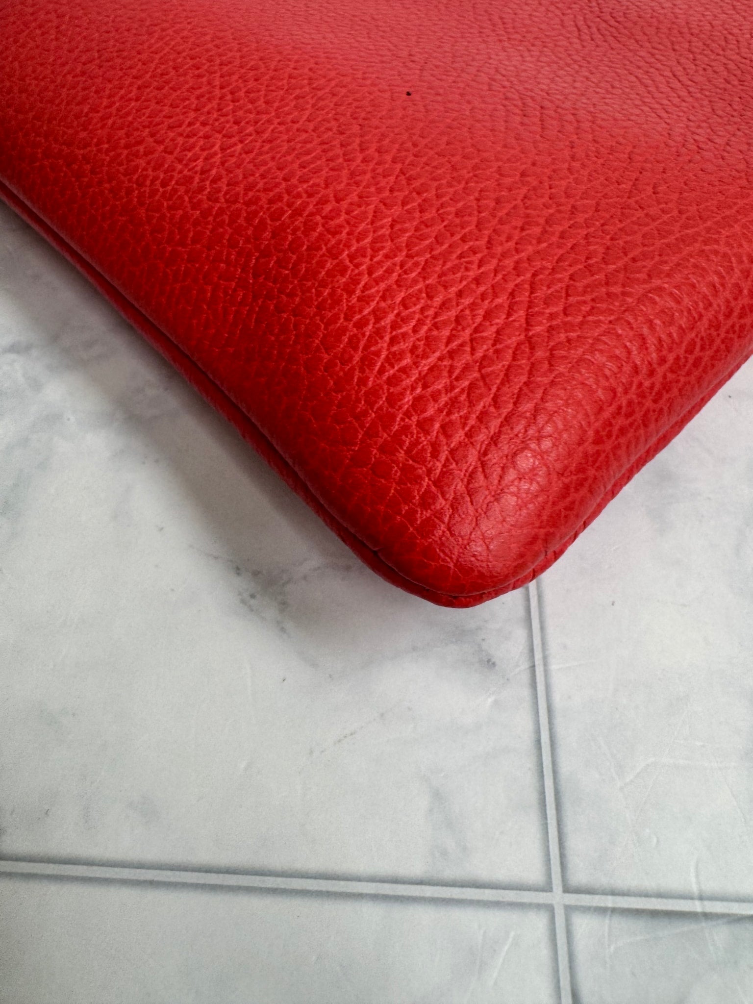 Gucci Red Pebbled Leather Clutch