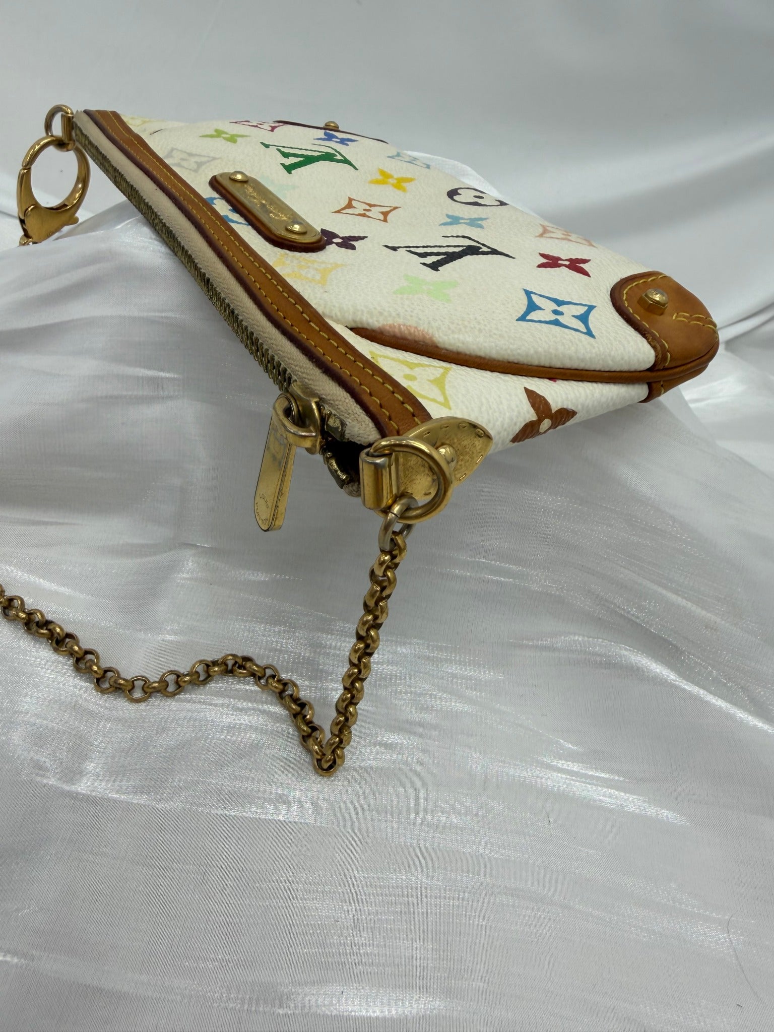 Louis Vuitton White Multicolore Monogram Milla MM Pochette