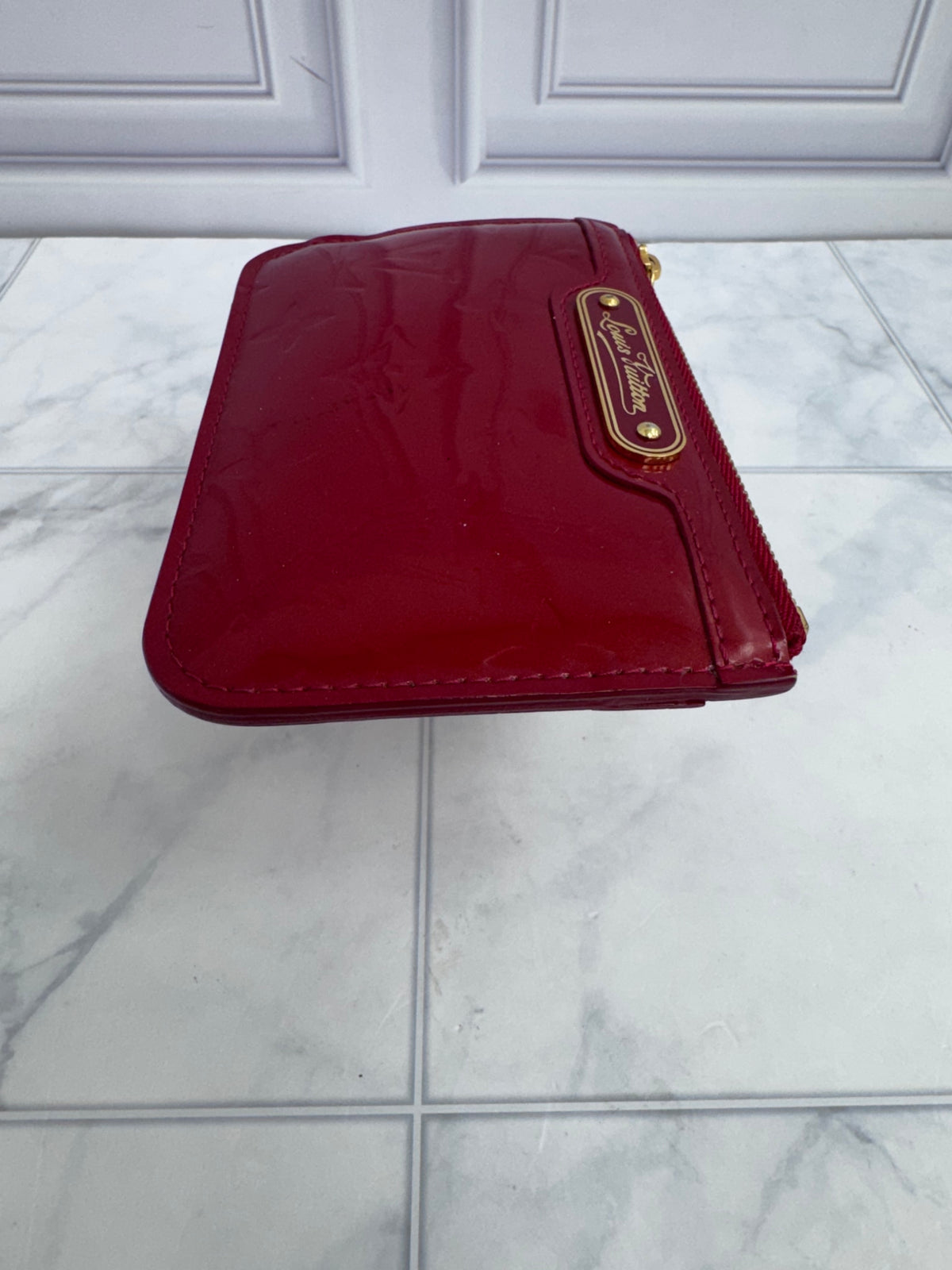 Louis Vuitton Red Vernis Monogram Pochette Cles