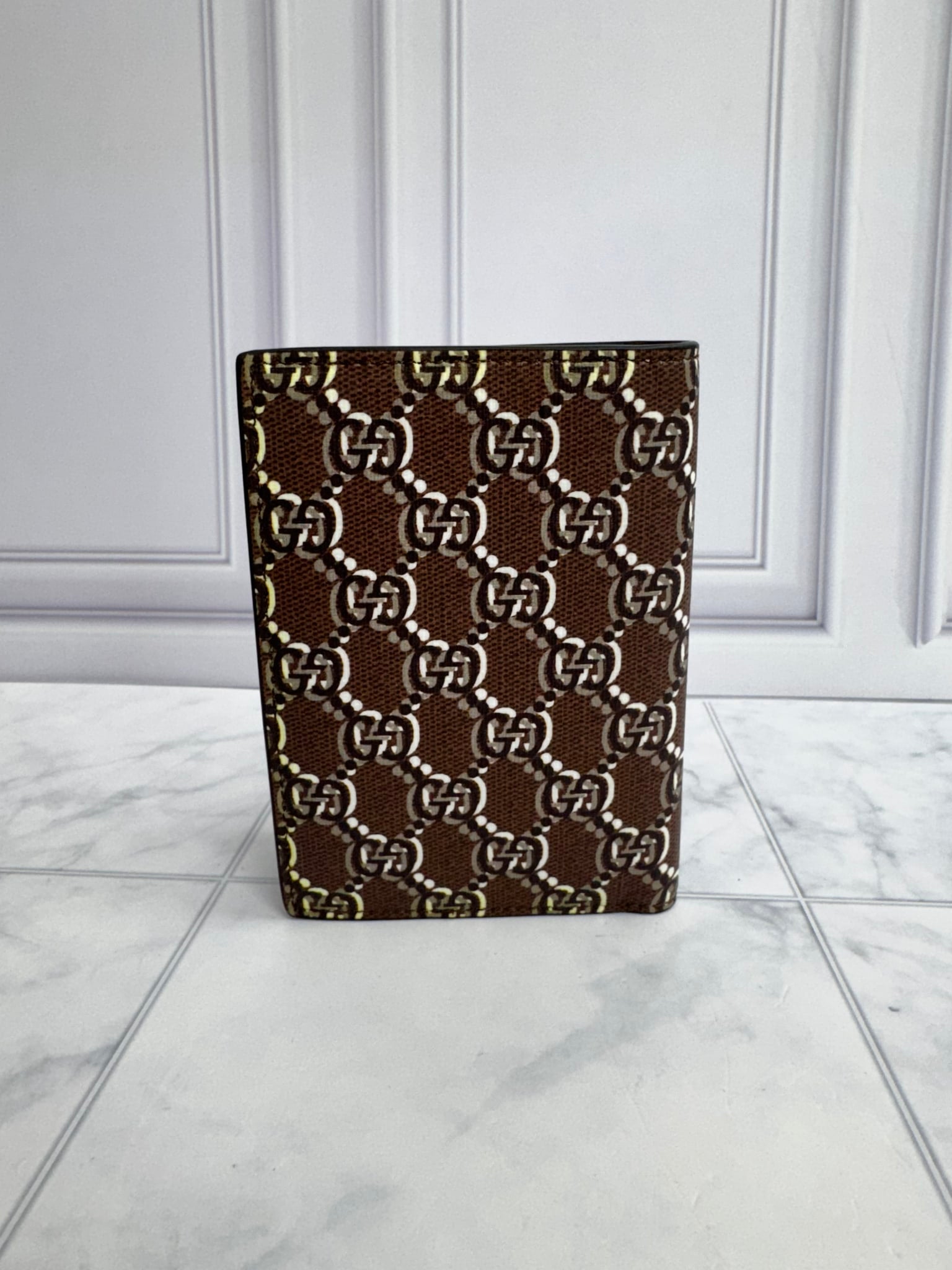 Gucci Brown GG Monogram Coated Canvas Shadow Passport Cover
