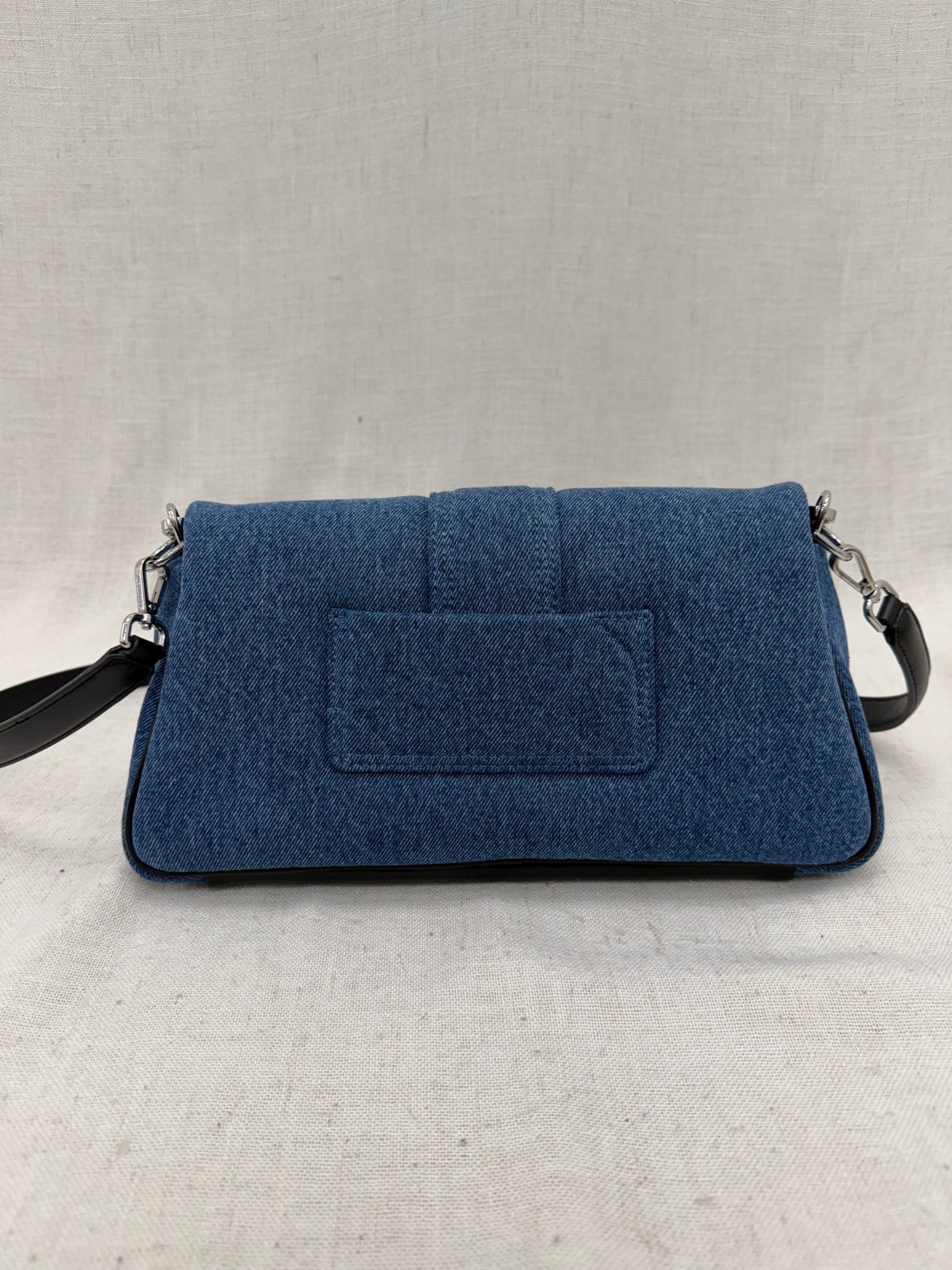 LIKE NEW - Jacquemes Denim & Black Leather Le Bambimou 2Way Bag