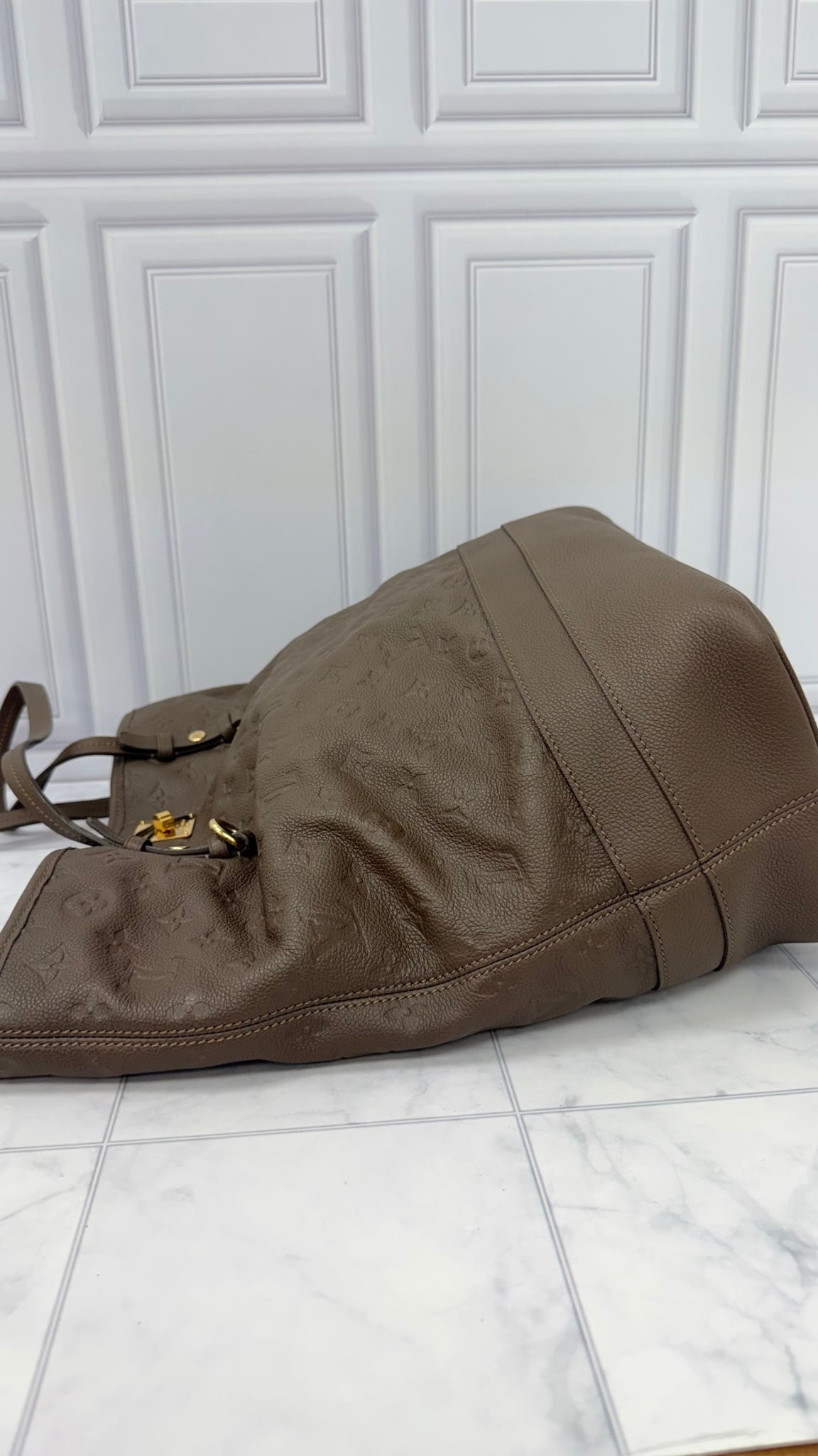 LIKE NEW - Louis Vuitton Brown Monogram Empreinte Leather Citadine PM Tote Bag