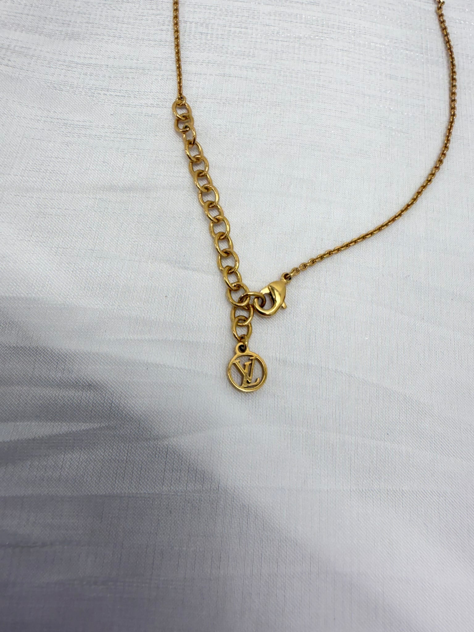 Louis Vuitton Blossom Logo Monogram Gold Tone Necklace