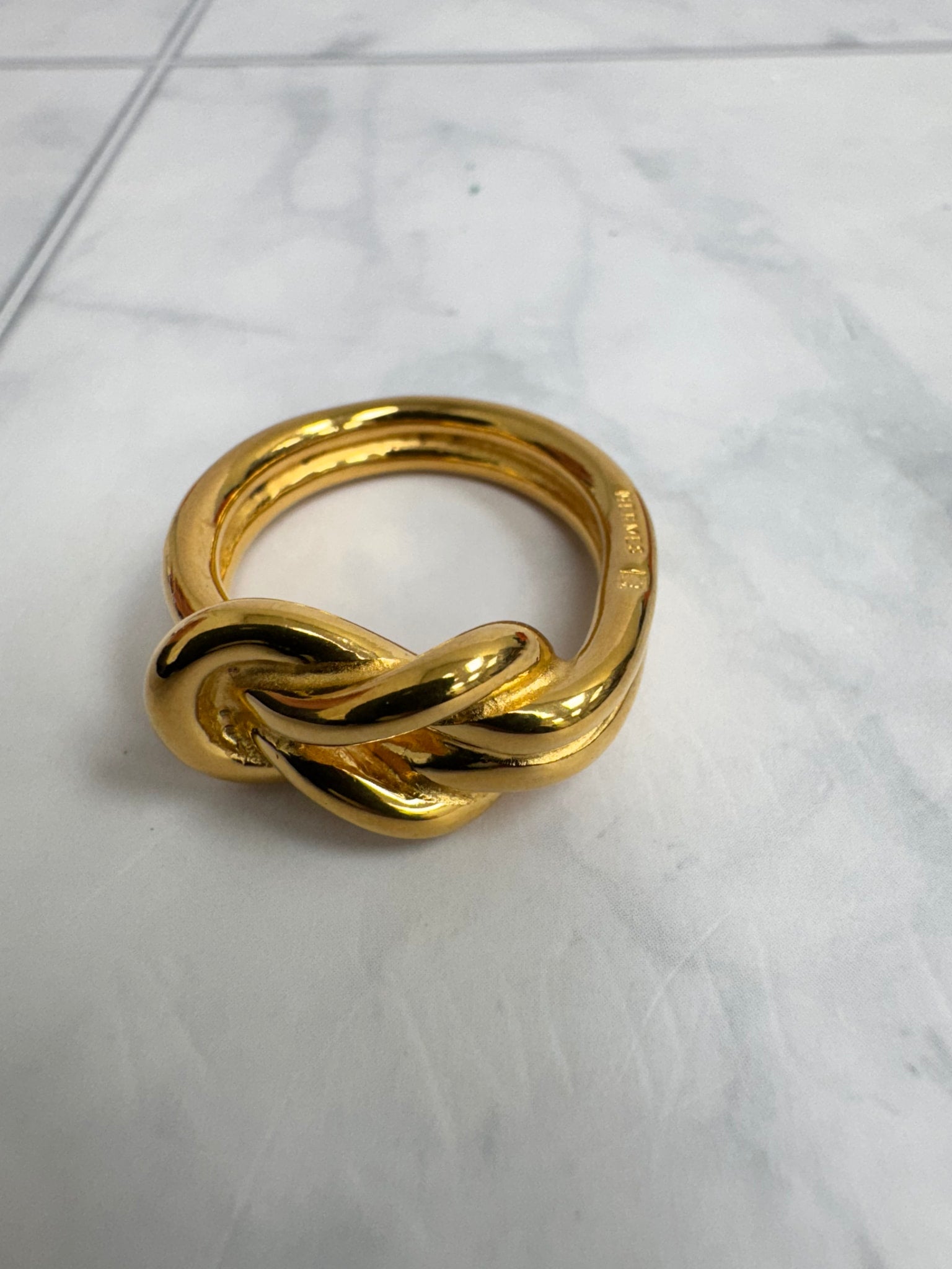 Hermes Gold Tone Atame Scarf Ring